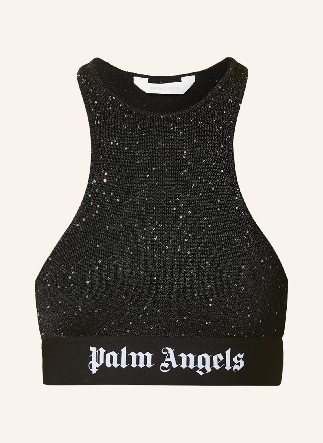 Image of Palm Angels Stricktop Mit Pailletten schwarz