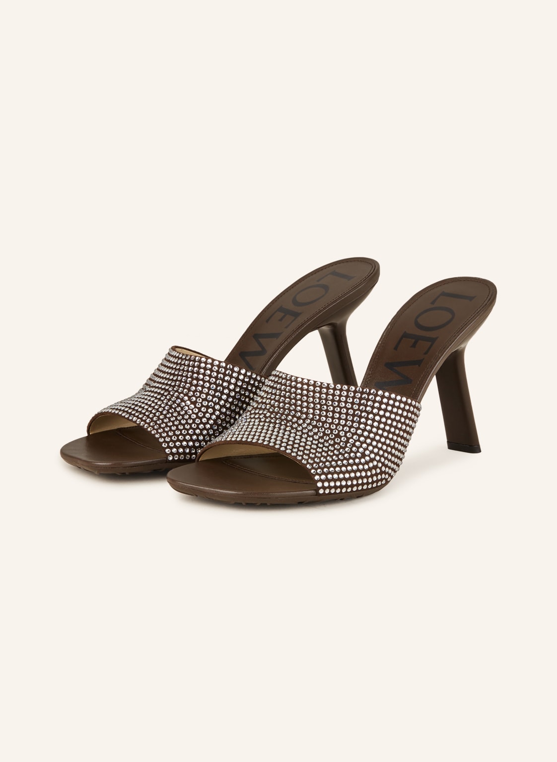 Loewe Mules Mit Schmucksteinen grau
