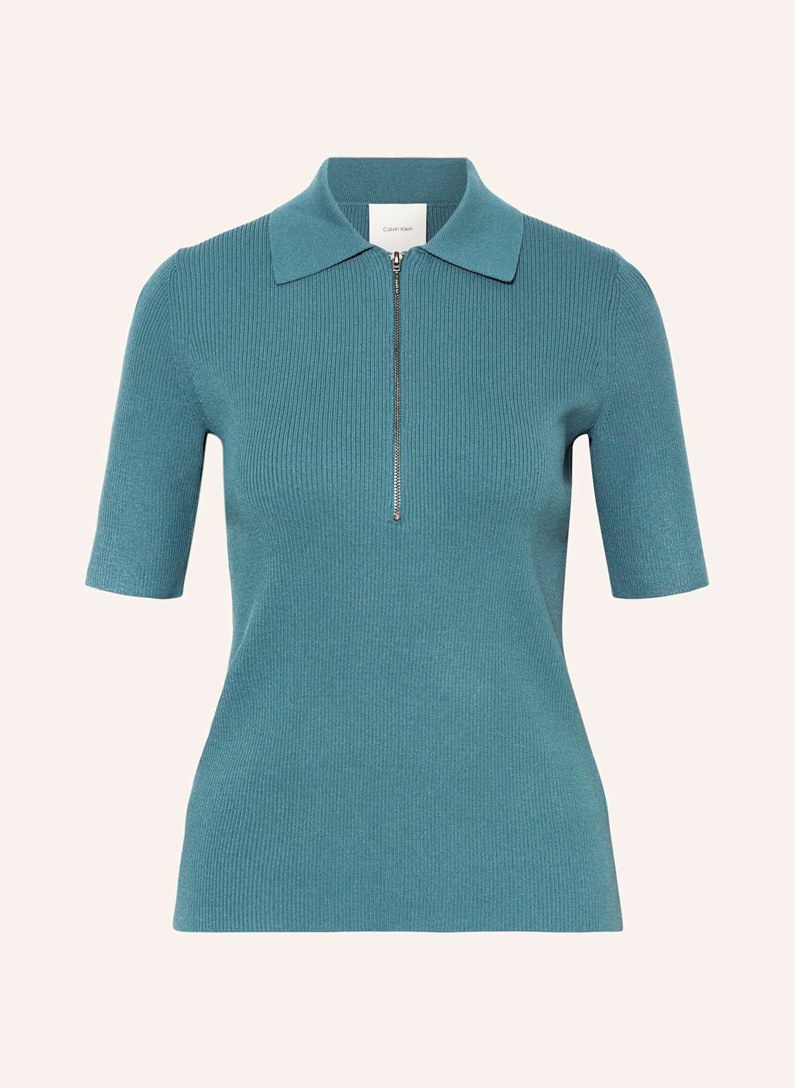 Calvin Klein Strick-Poloshirt gruen