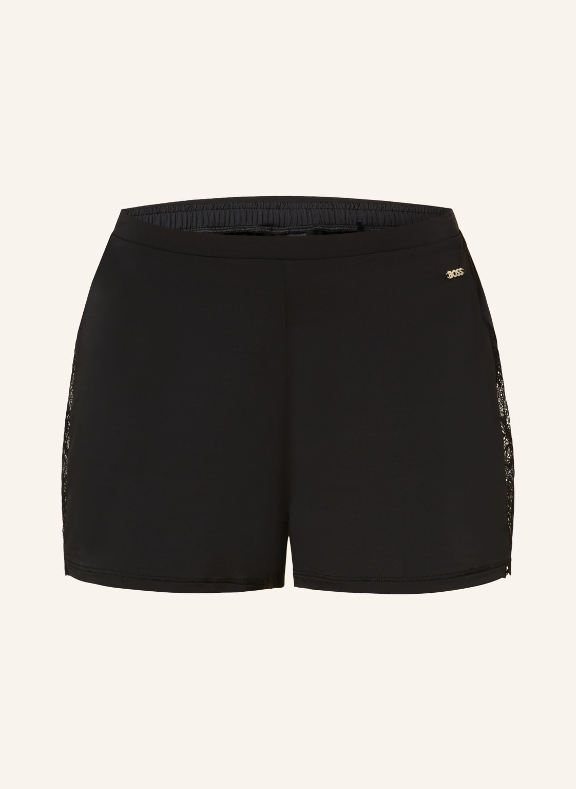 Boss Schlafshorts Bianca Aus Satin schwarz