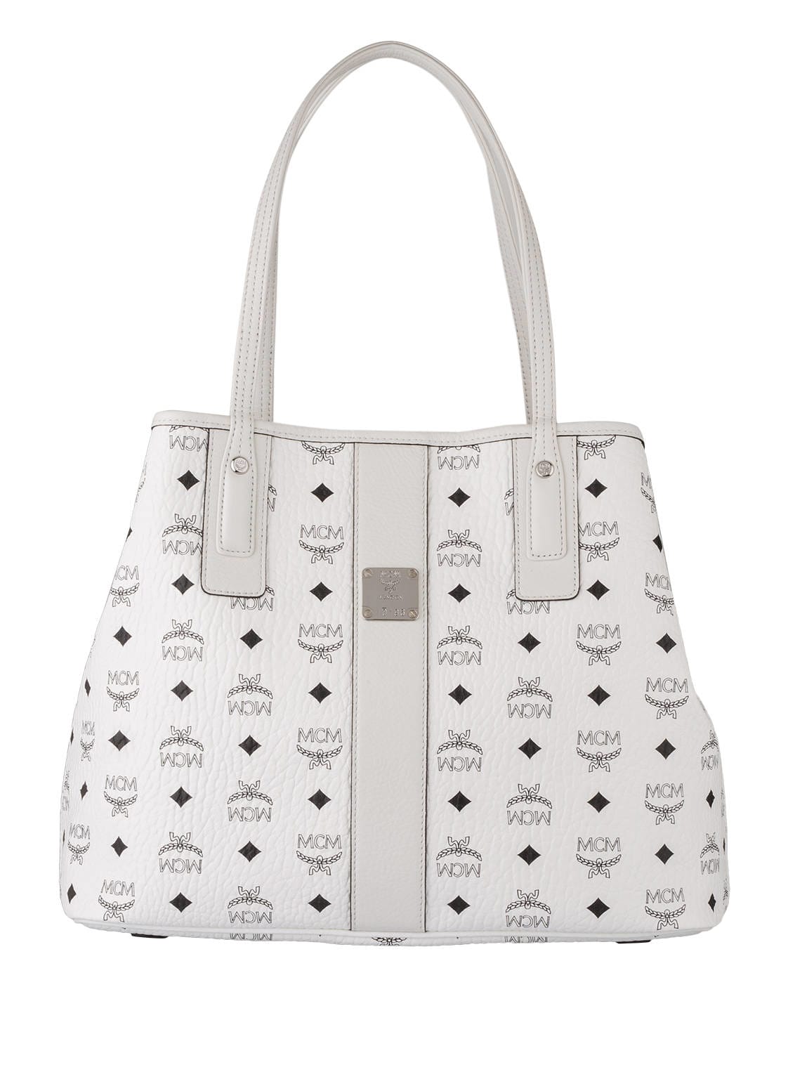 Image of Mcm Shopper Liz Medium Mit Pouch Zum Wenden weiss