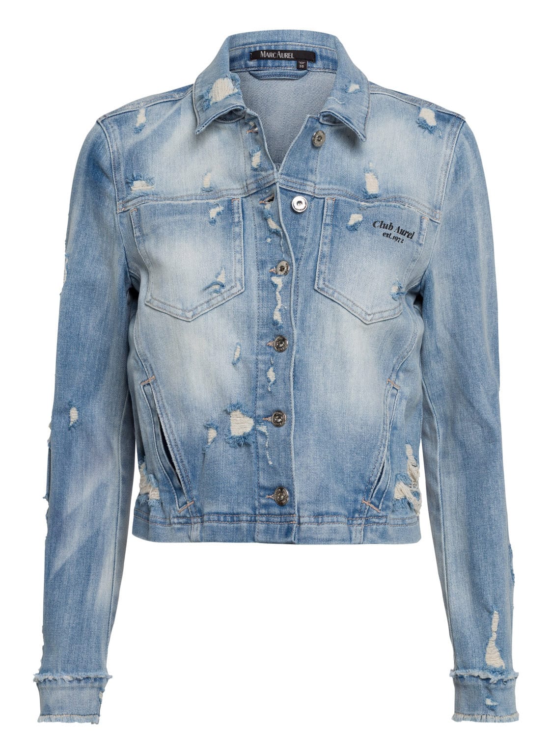 Marc Aurel Destroy-Jeansjacke blau