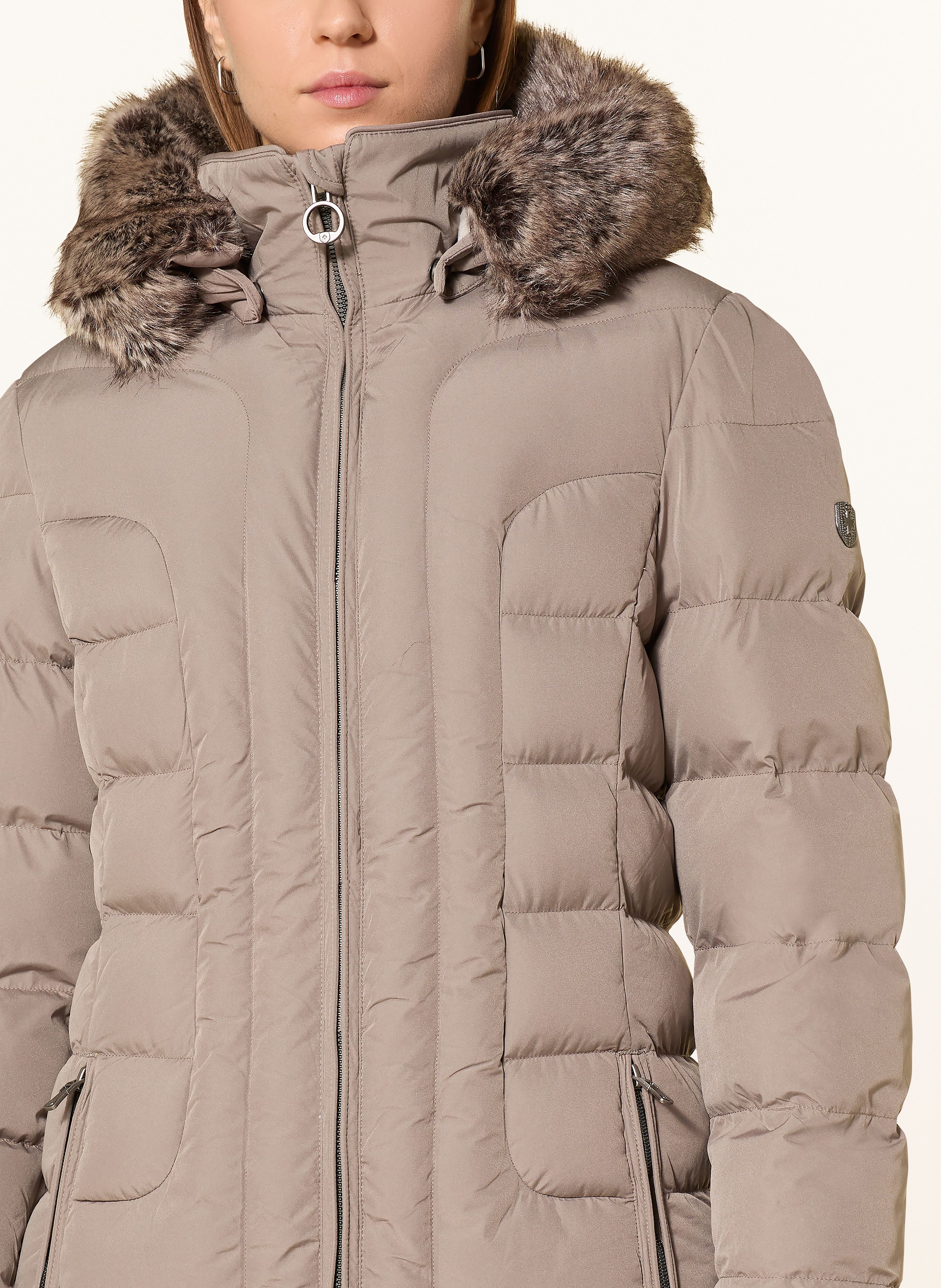 Thumbnail - Wellensteyn Steppjacke Belvitesse Medium Mit Abnehmbarem Kunstfell beige