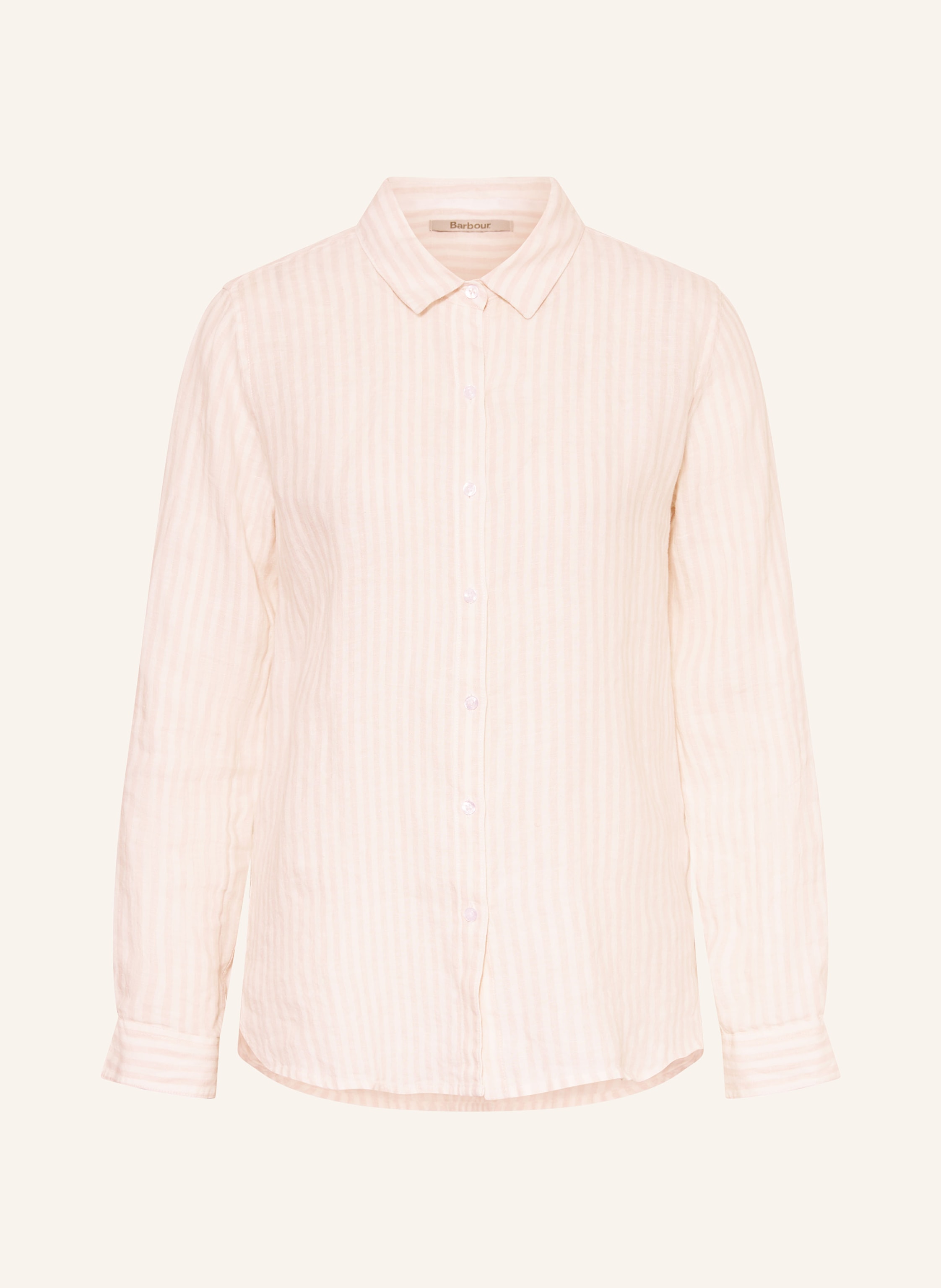 Barbour Hemdbluse Marine Aus Leinen rosa