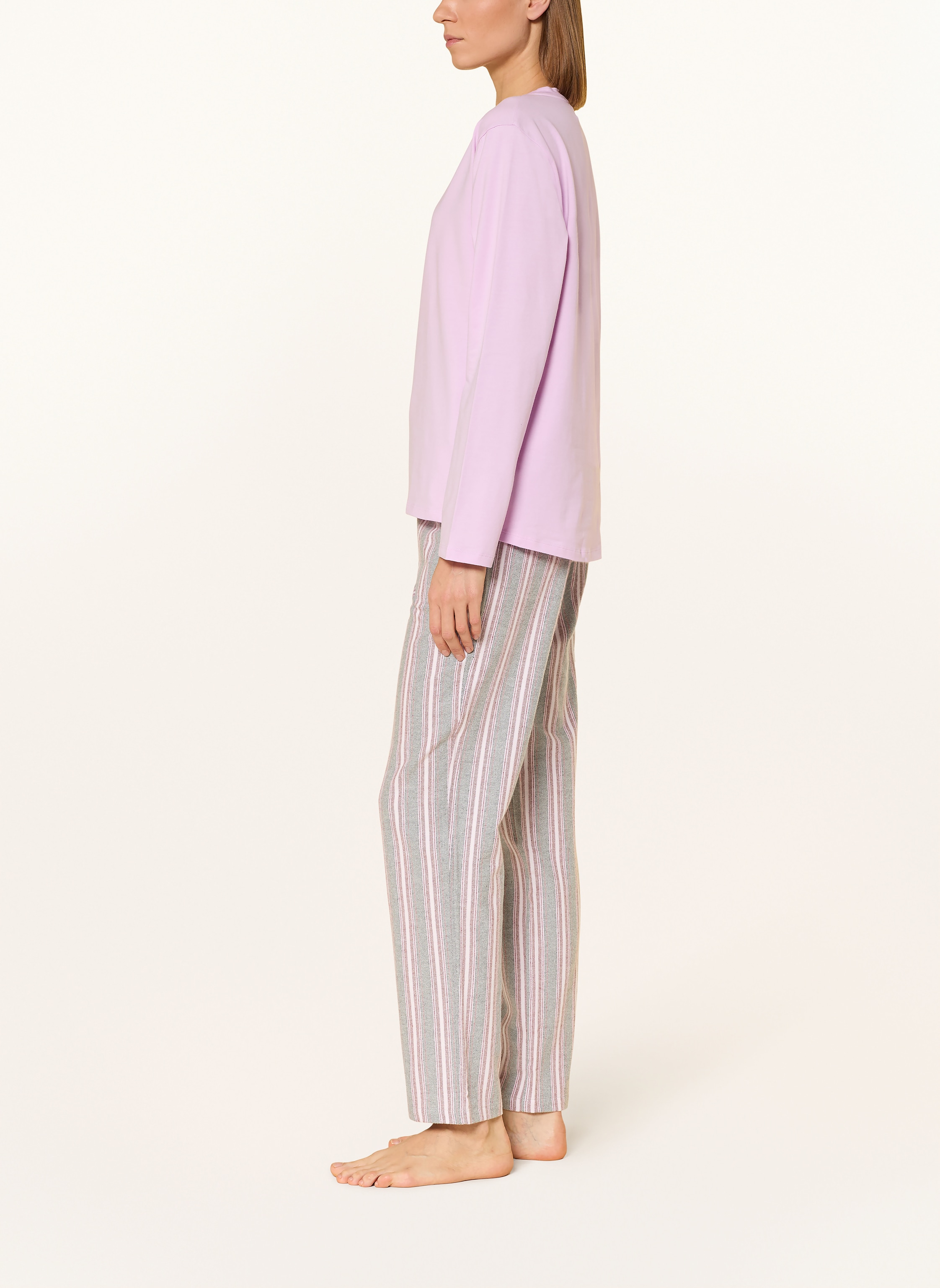 Thumbnail - Schiesser Schlafhose Mix+Relax Aus Flanell rosa