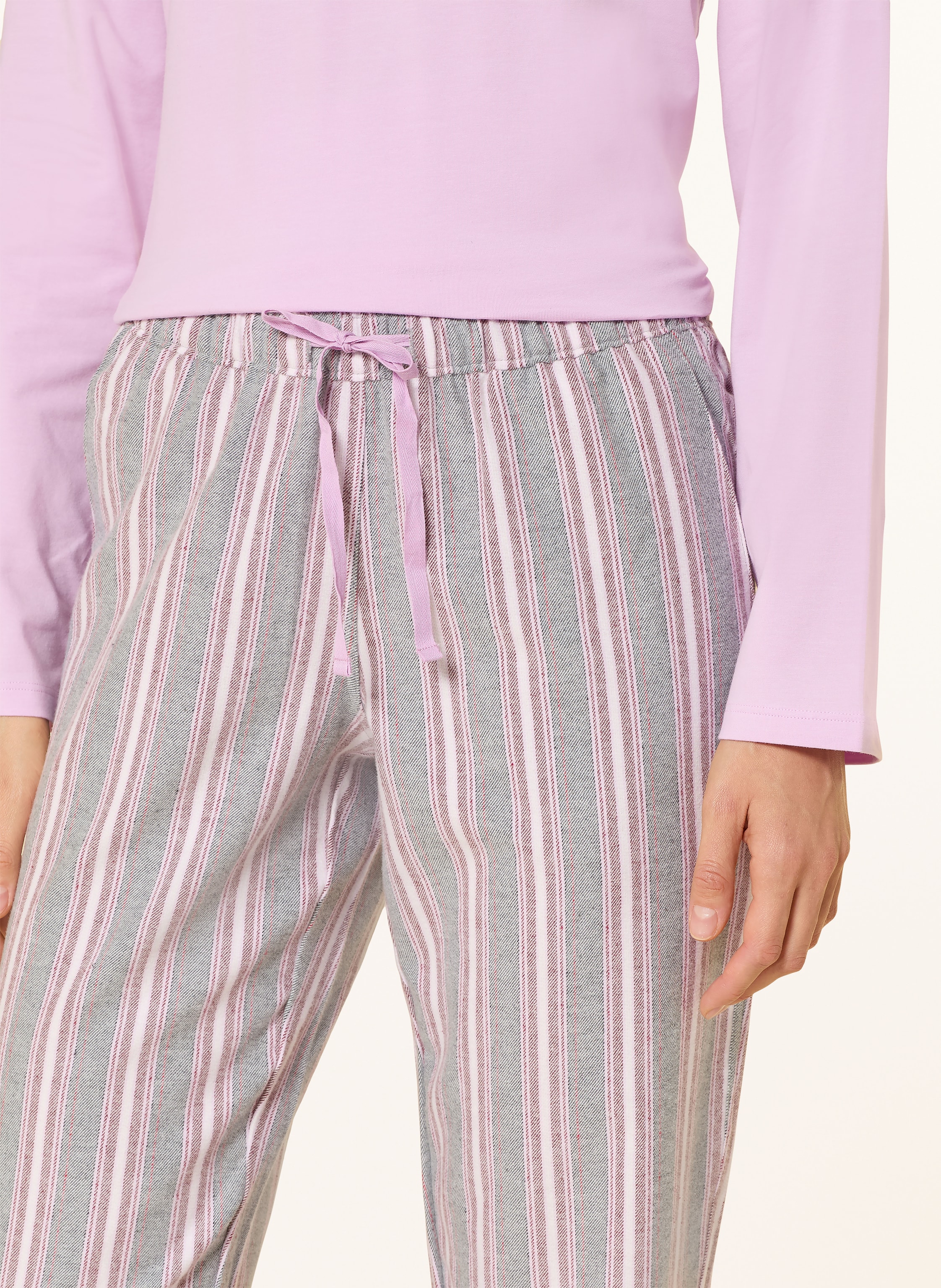 Thumbnail - Schiesser Schlafhose Mix+Relax Aus Flanell rosa