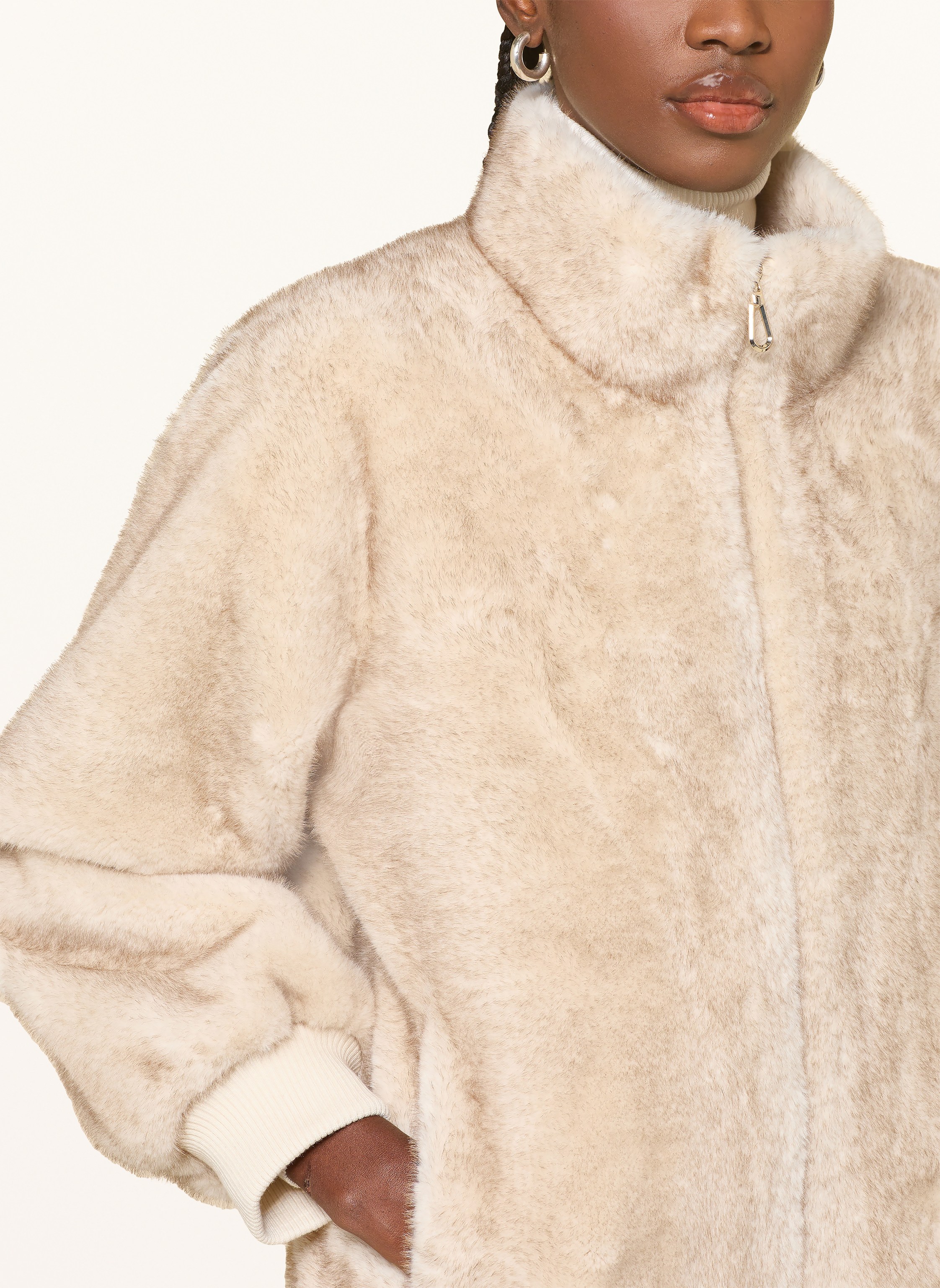 Thumbnail - Sandro Kunstpelz-Jacke beige