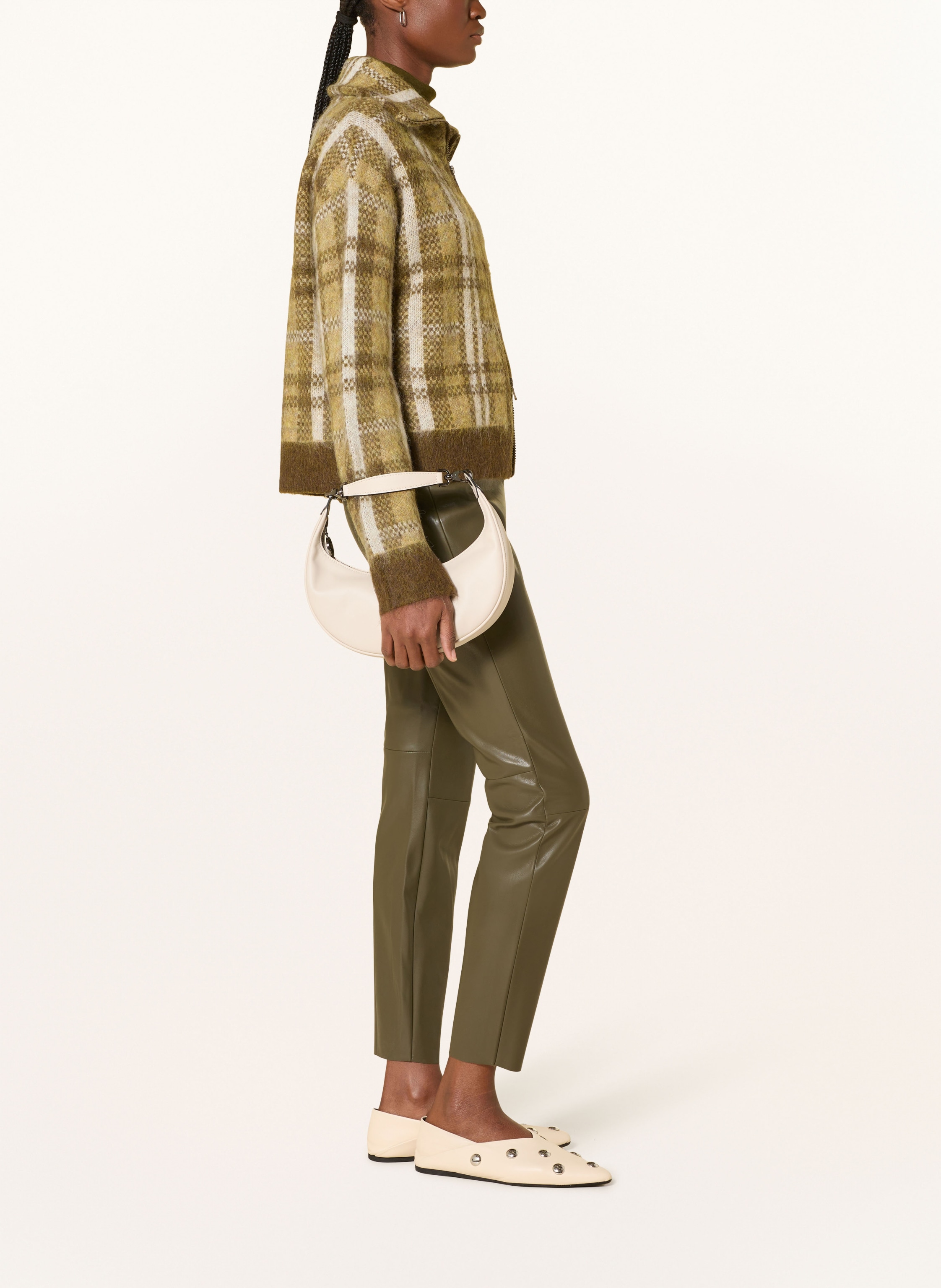 Thumbnail - Oui Leggings In Lederoptik gruen