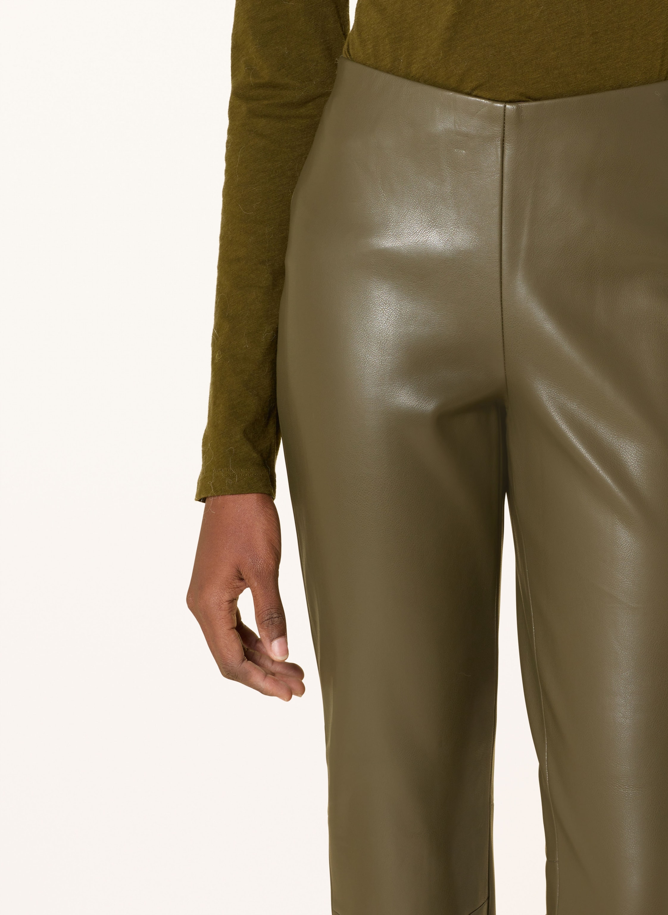 Thumbnail - Oui Leggings In Lederoptik gruen