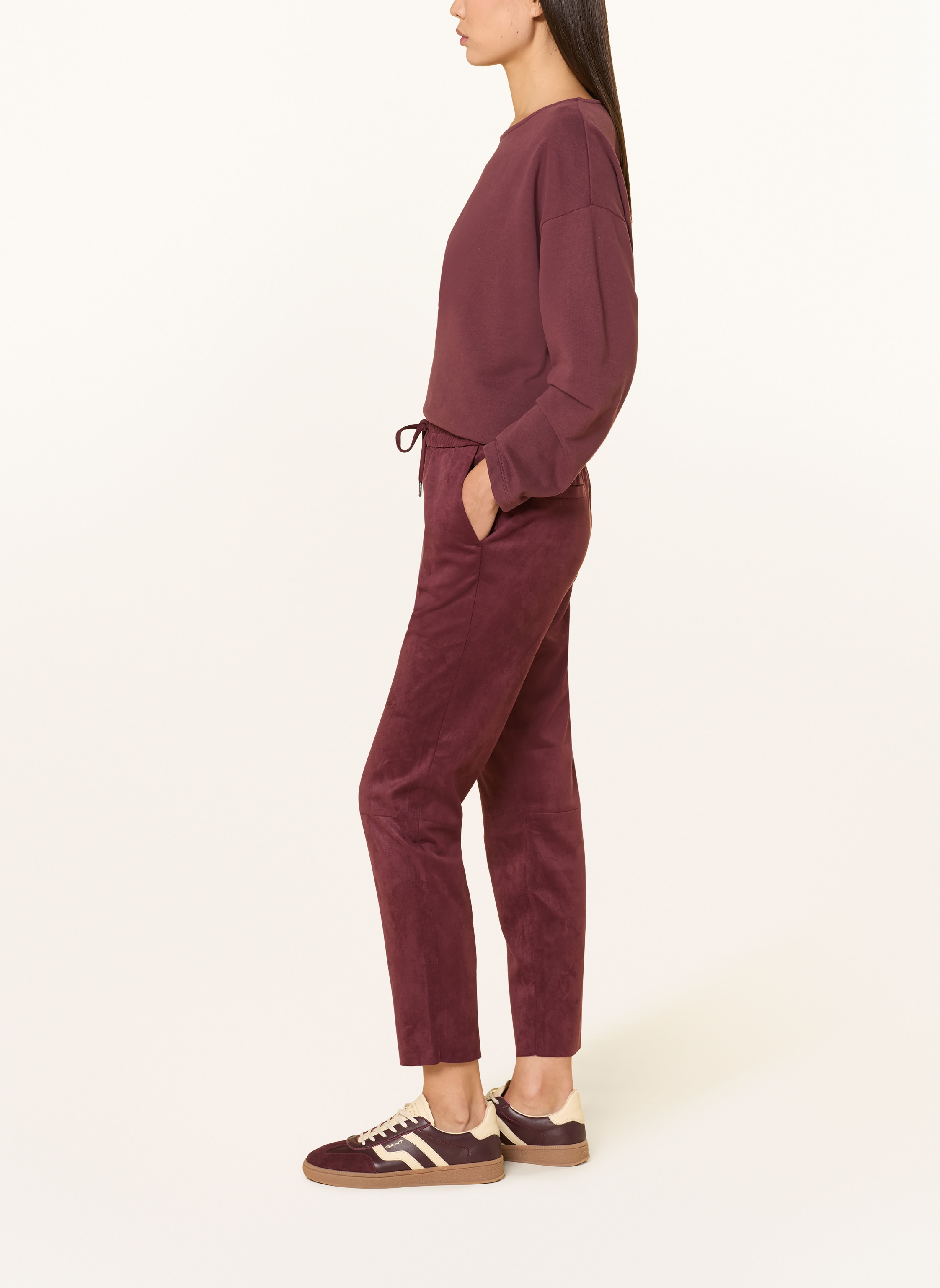 Thumbnail - Juvia Hose Im Jogging-Stil In Lederoptik rot