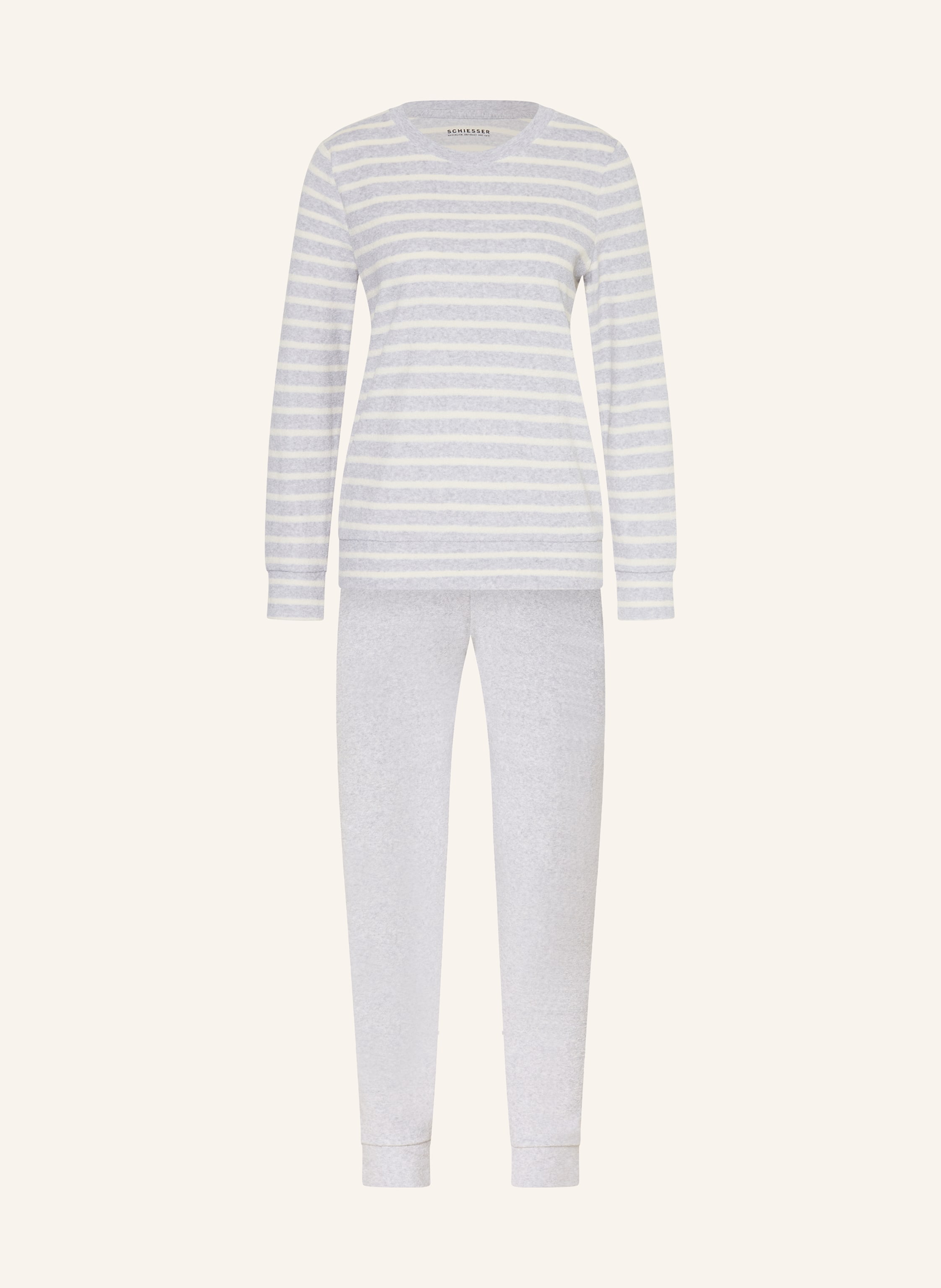 Schiesser Schlafanzug Casual Essentials Aus Frottee grau