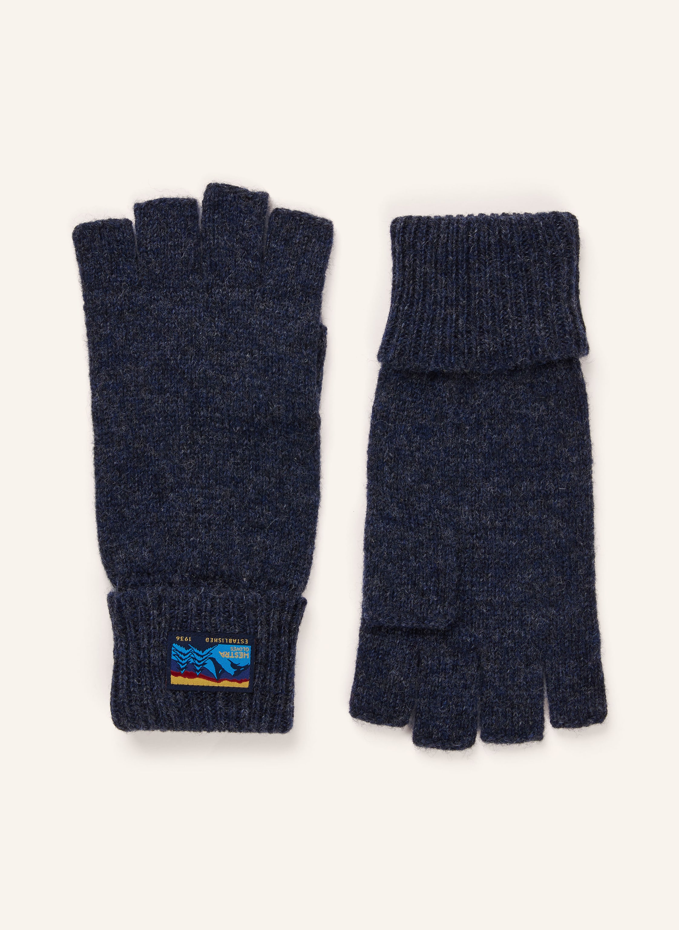 Hestra Handschuhe Raggwool Half Finger blau