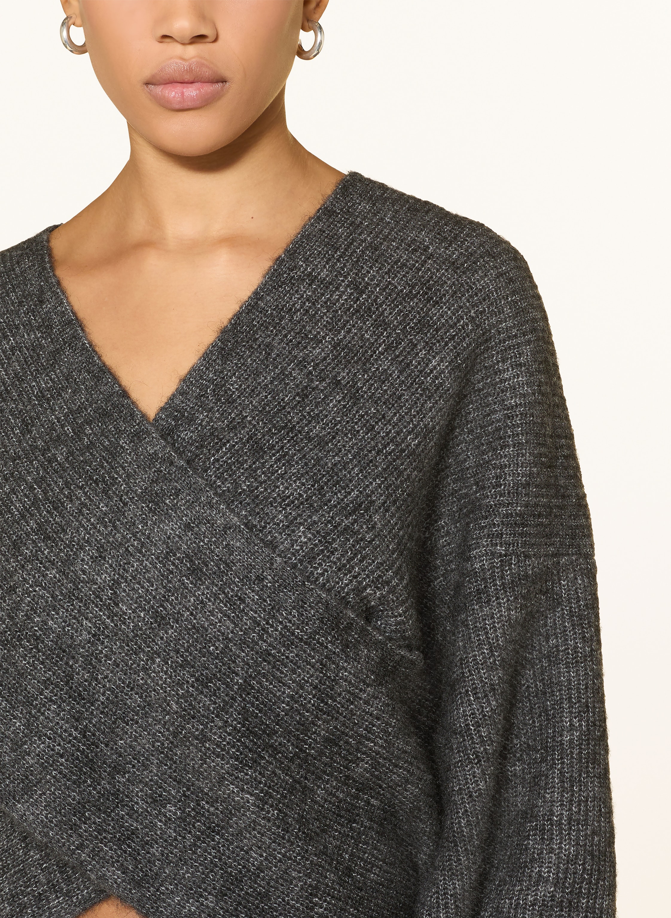 Thumbnail - Msch Copenhagen Pullover Mschzinelle Hope In Wickeloptik grau