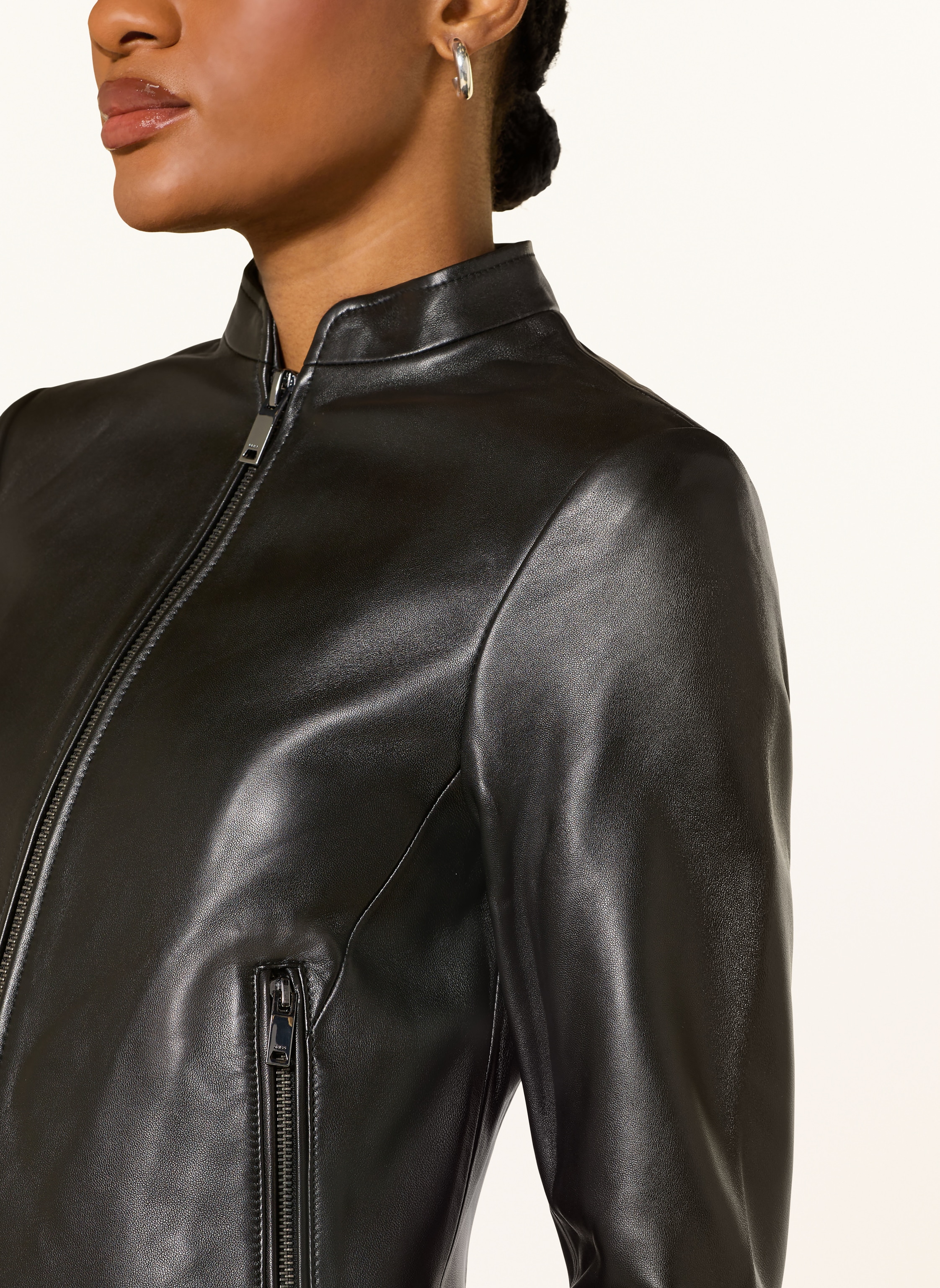 Thumbnail - Reiss Lederjacke Allie schwarz