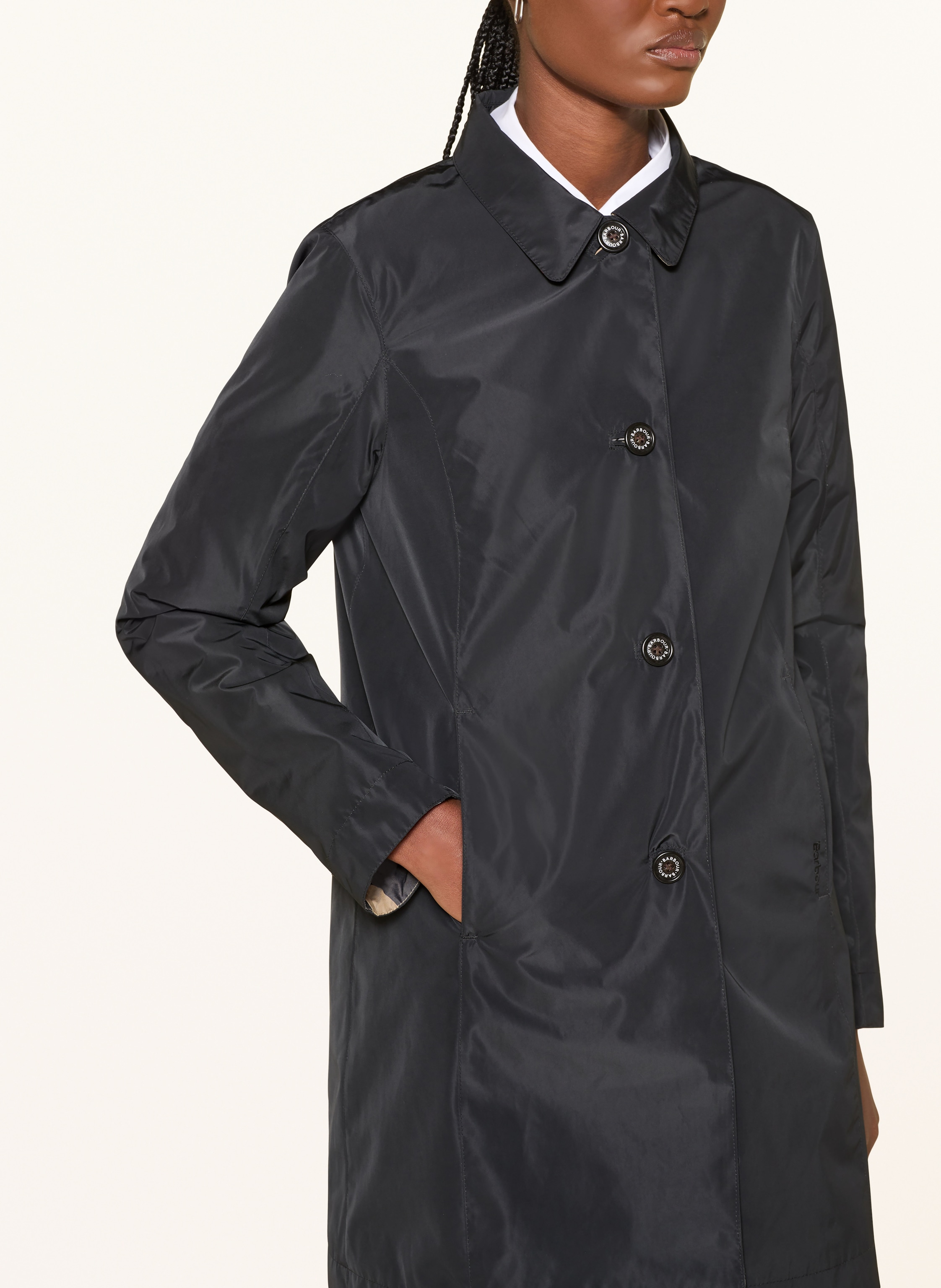 Thumbnail - Barbour Trenchcoat Babbity Zum Wenden schwarz