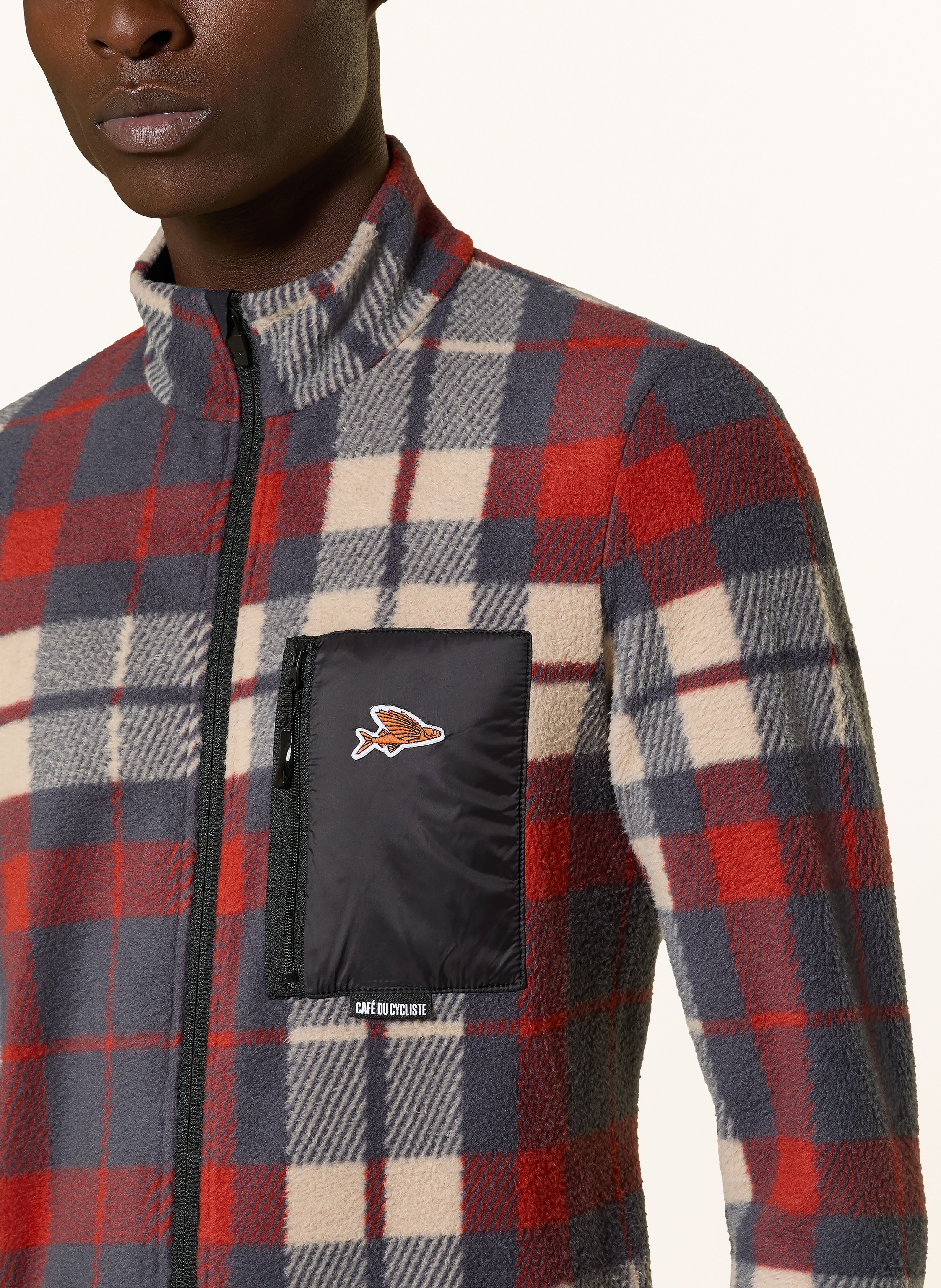 Thumbnail - Café Du Cycliste Fleece-Radtrikot Solange grau