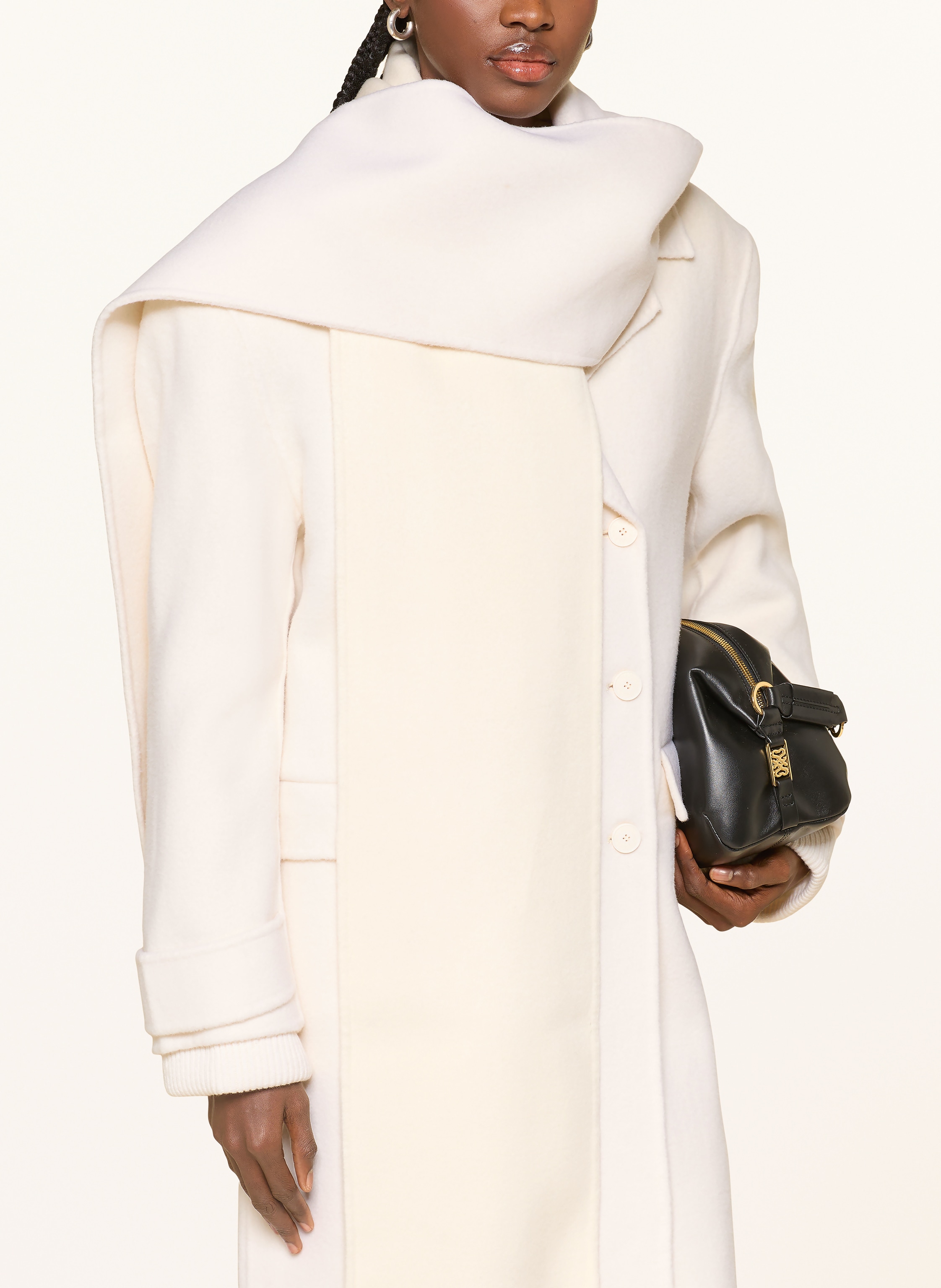 Thumbnail - Sandro Cabanmantel Mit Abnehmbarem Schal weiss