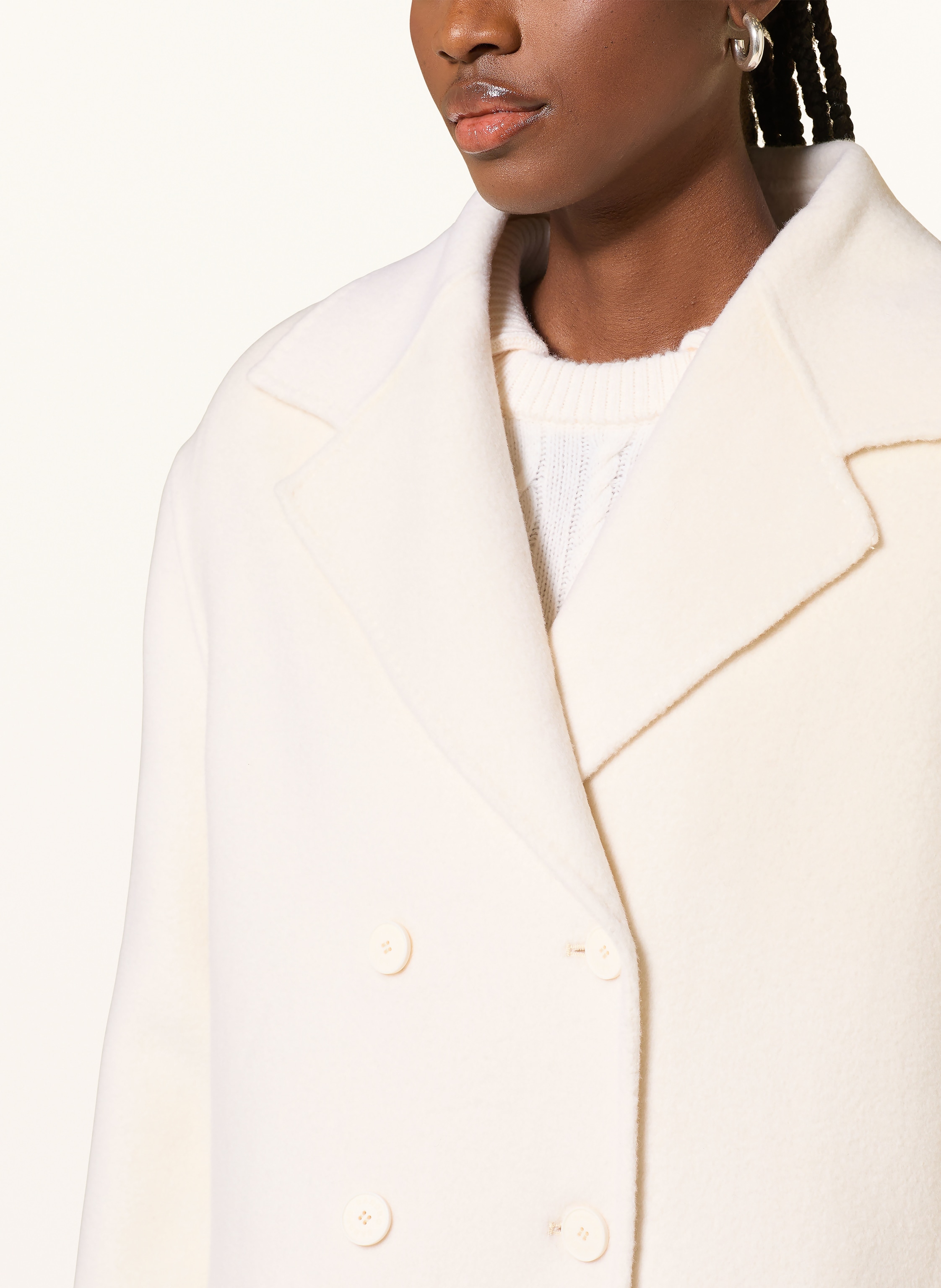 Thumbnail - Sandro Cabanmantel Mit Abnehmbarem Schal weiss