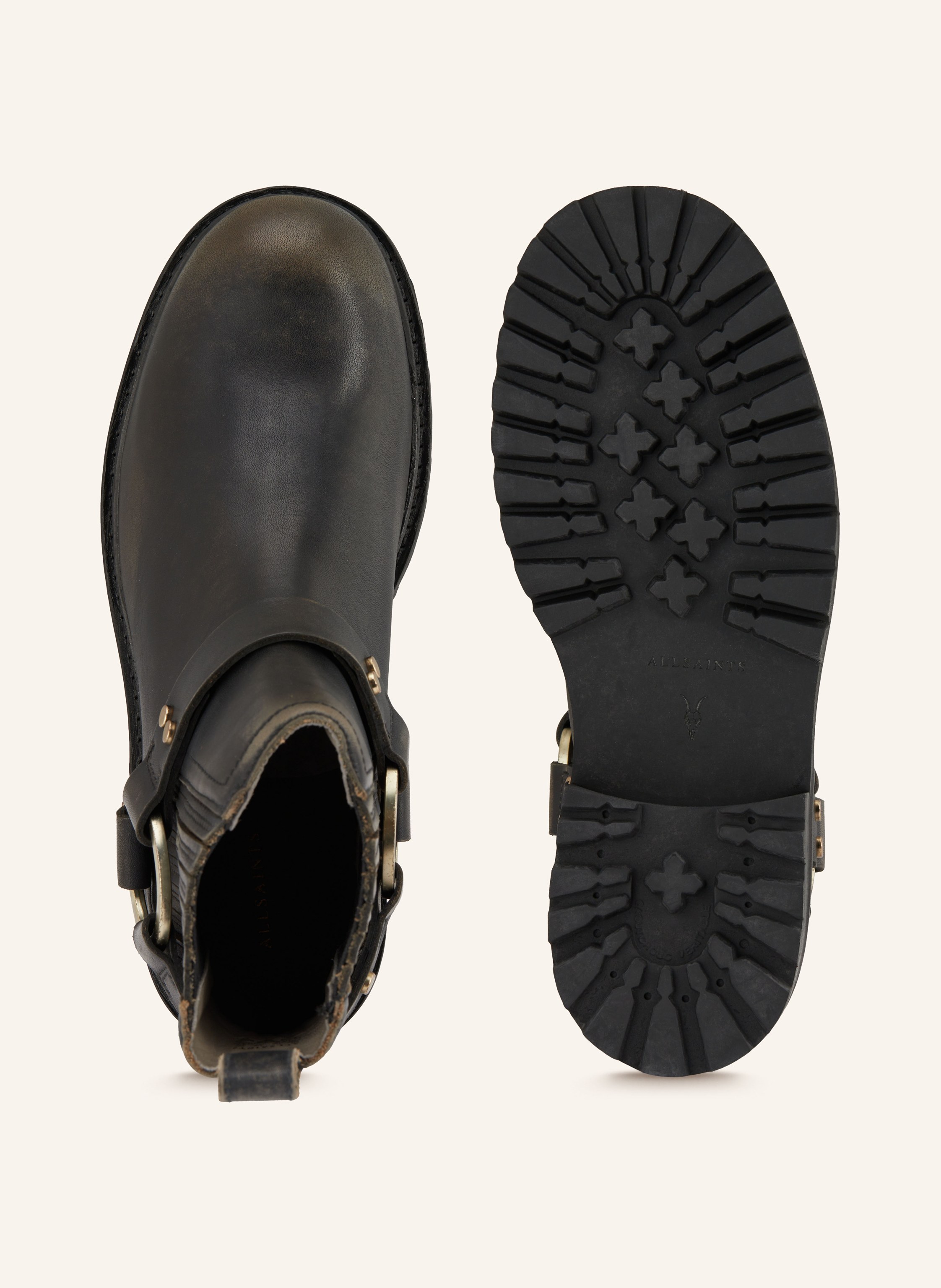 Thumbnail - Allsaints Biker Boots Maddie Mit Nieten braun