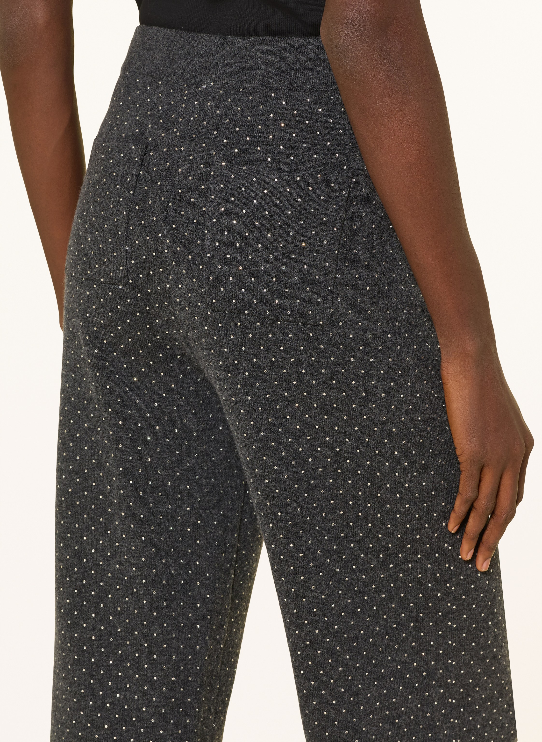 Thumbnail - Sandro Marlenehose Mit Schmucksteinen grau