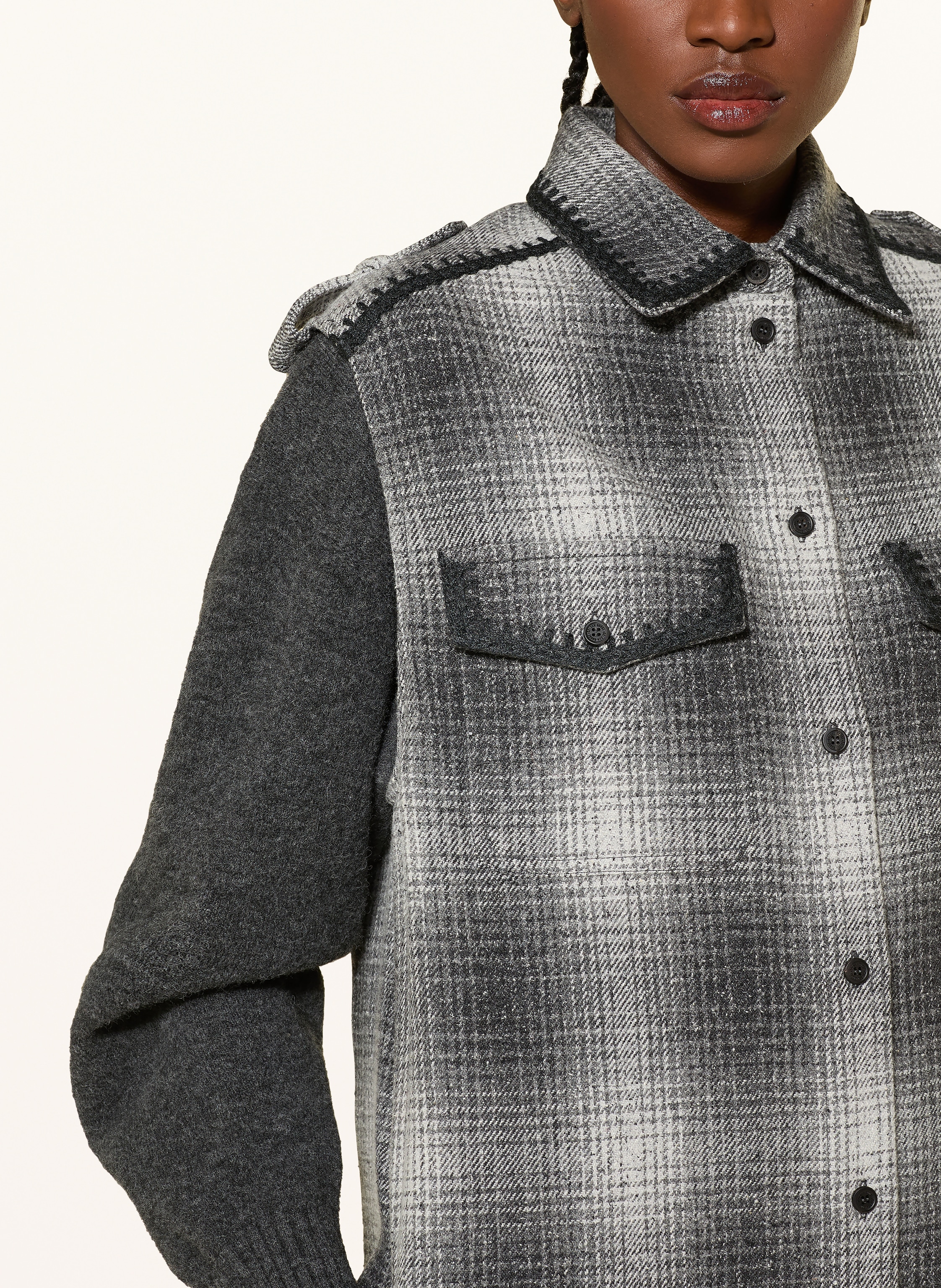 Thumbnail - Golden Goose Hemdblusenkleid Journey grau