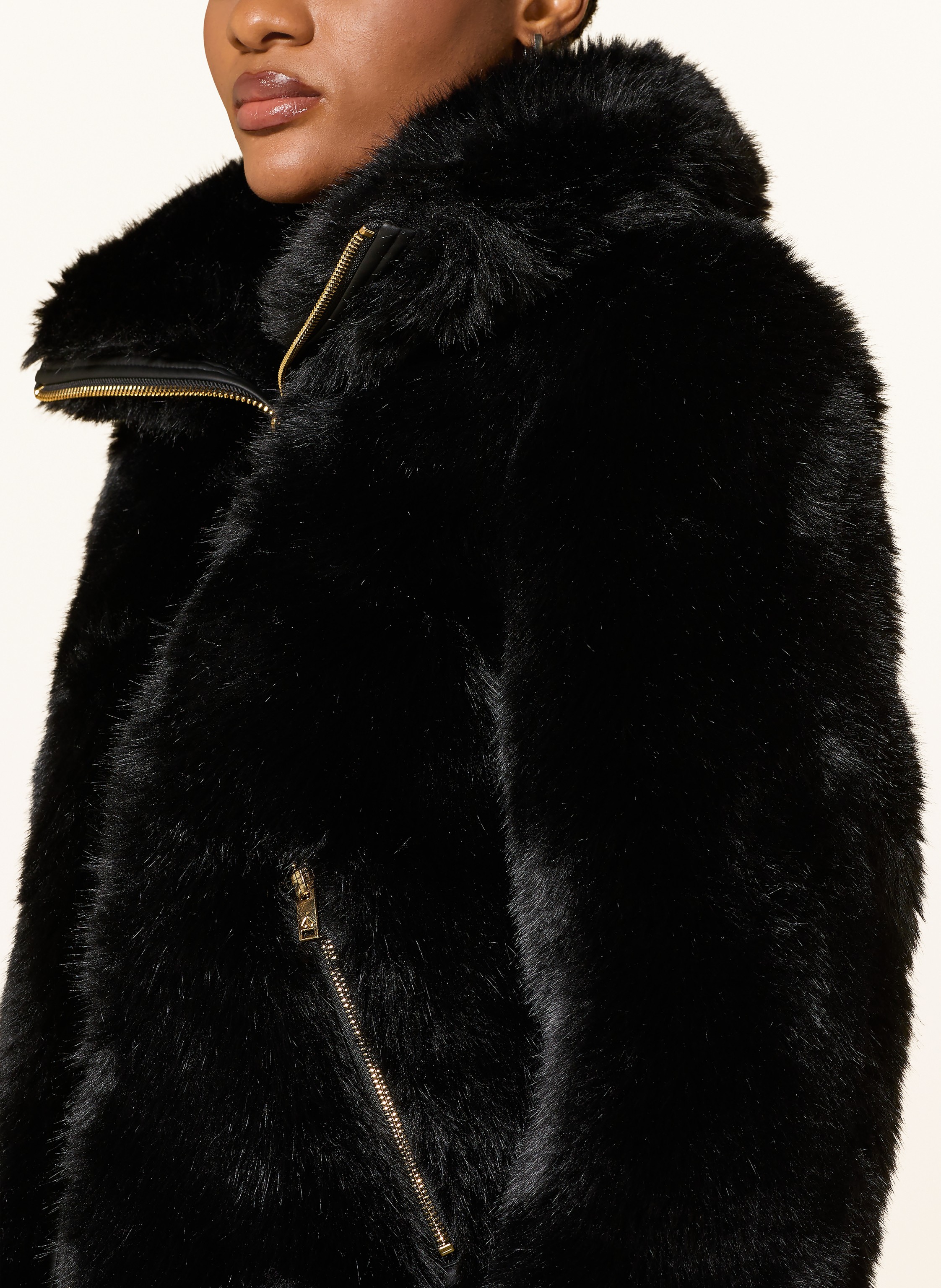 Thumbnail - Moose Knuckles Kunstfell-Jacke Gold Series Sutton Bunny schwarz