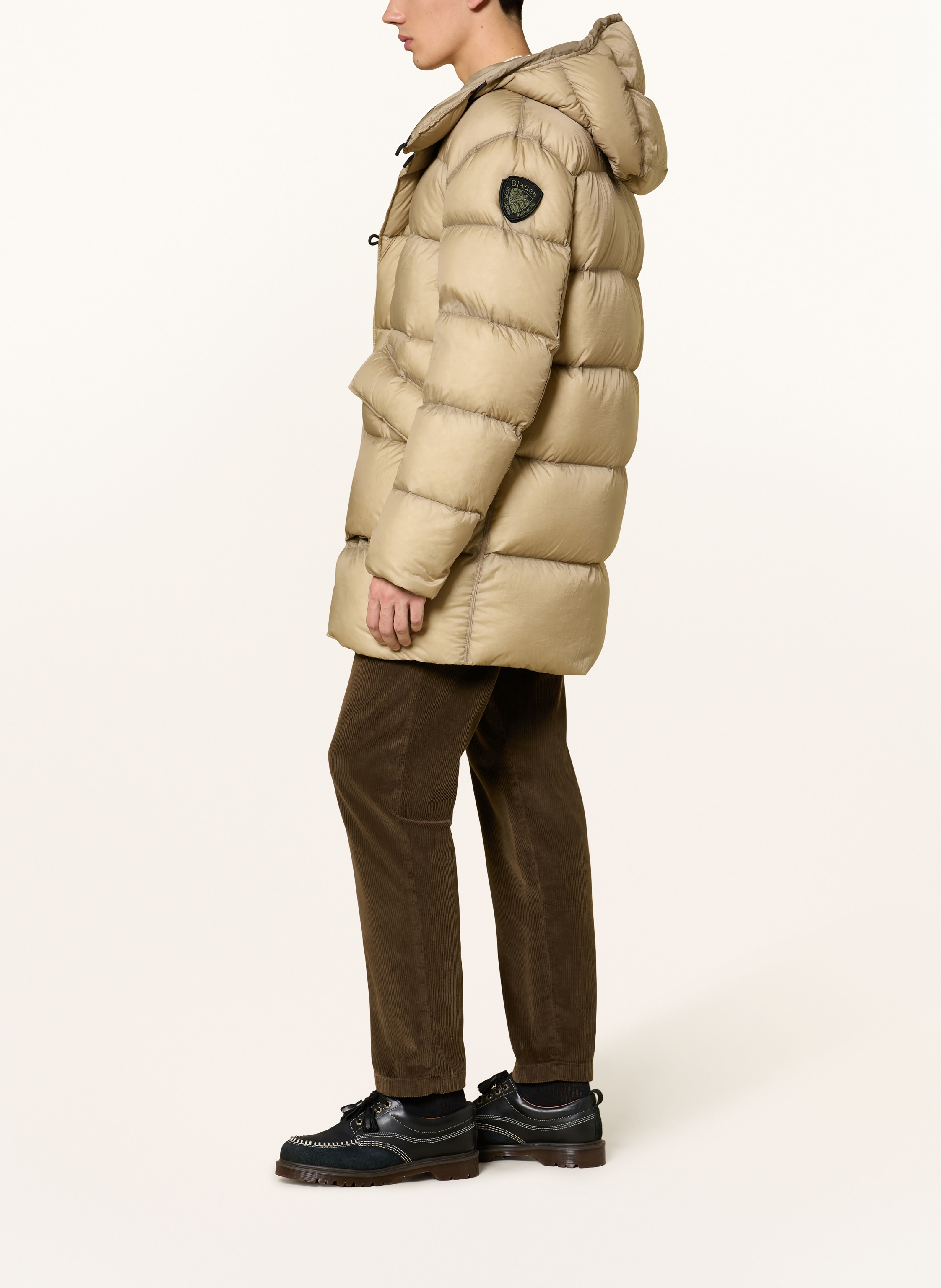 Thumbnail - Blauer Daunenmantel Basto beige
