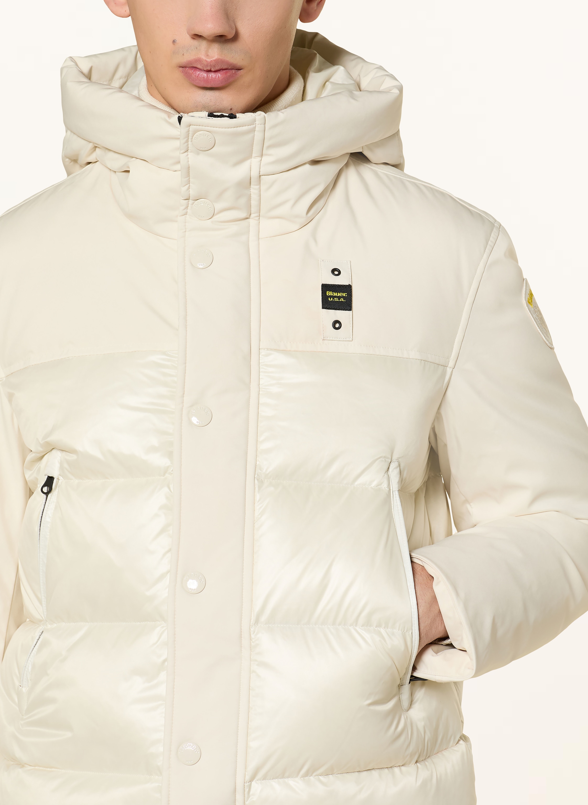 Thumbnail - Blauer Daunenjacke Brook weiss