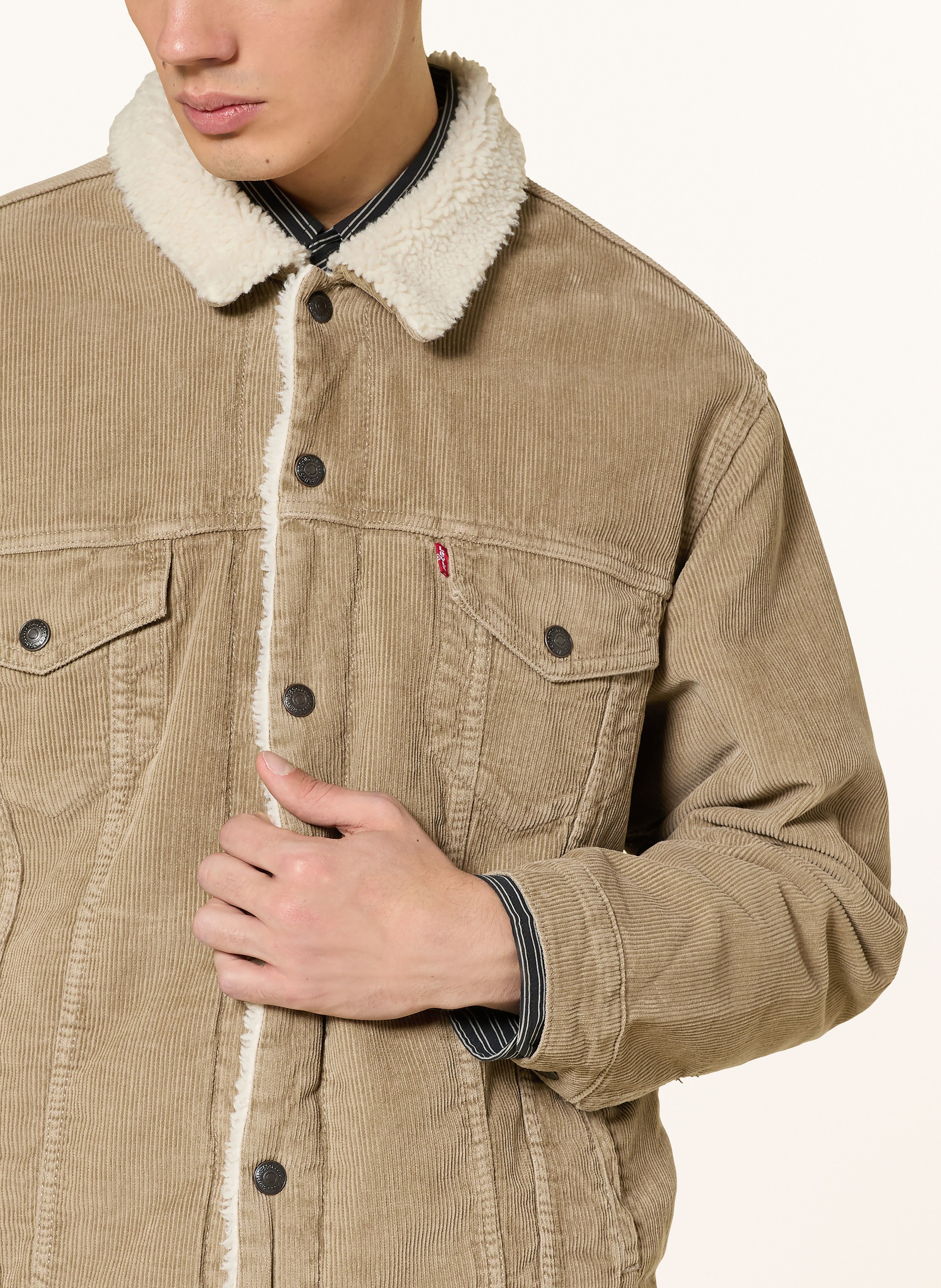 Thumbnail - Levi's® Cordjacke Mit Teddyfell beige