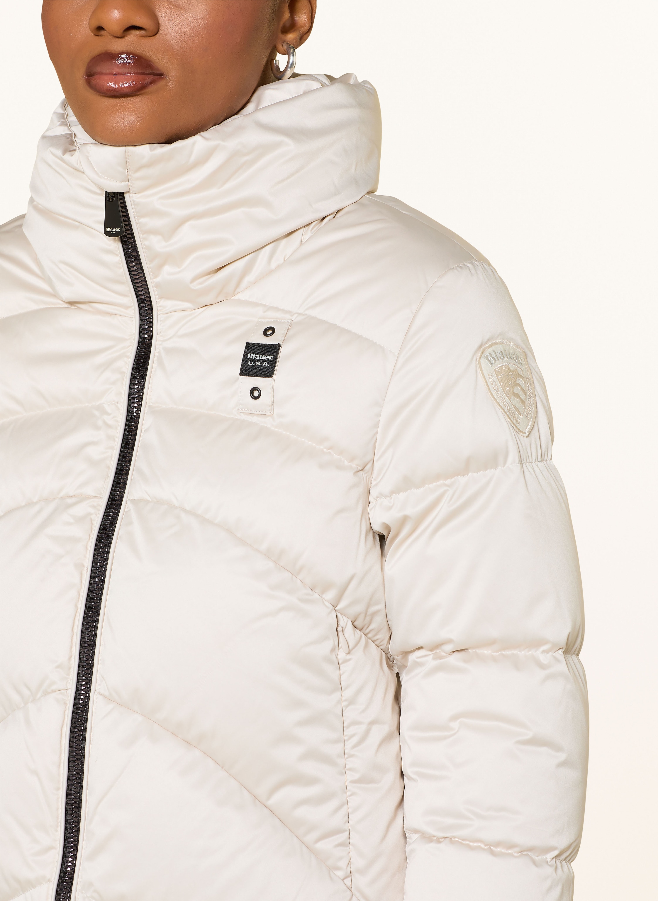 Thumbnail - Blauer Daunenjacke Maryland weiss