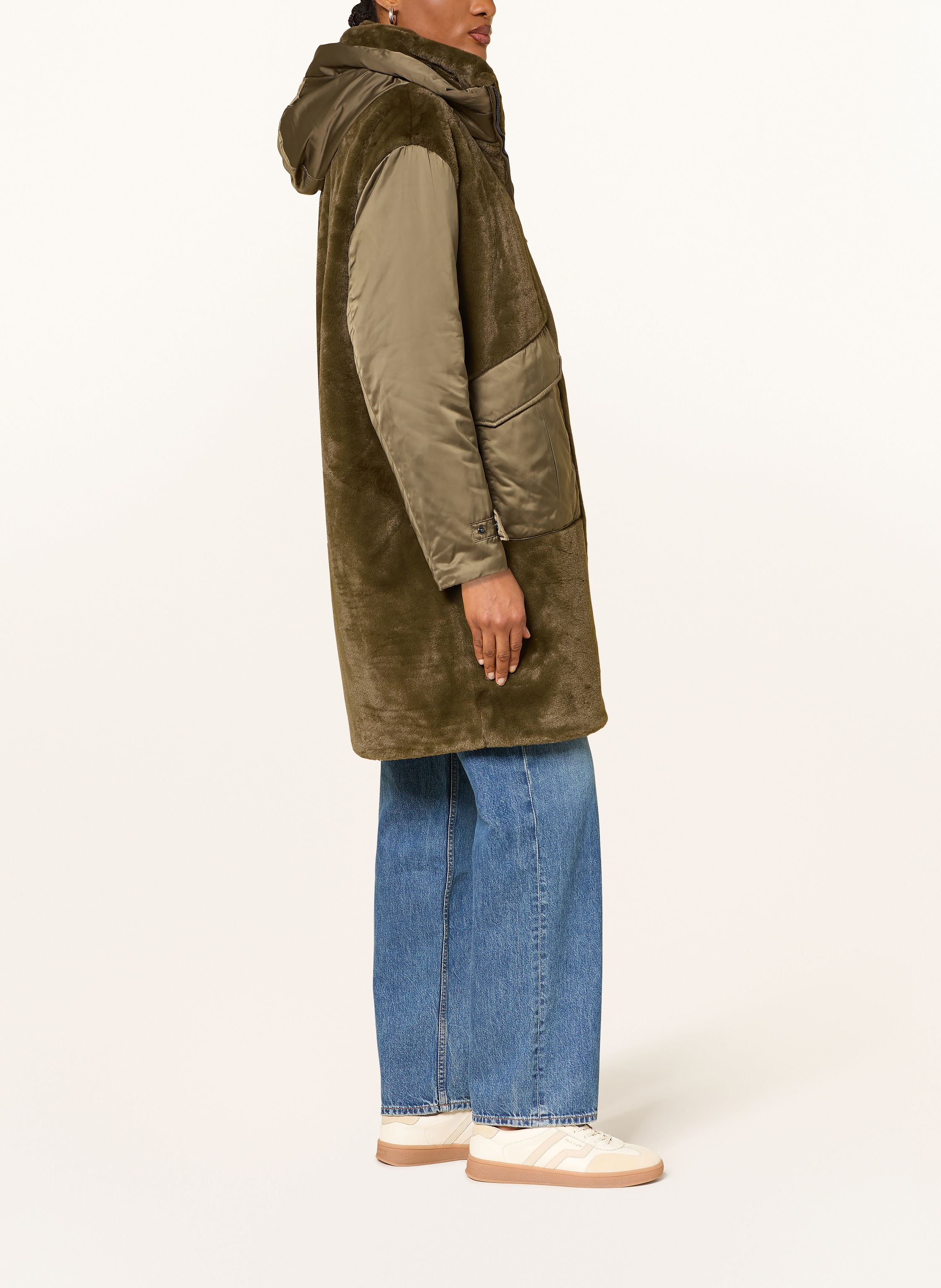 Thumbnail - Blauer Mantel Paever M Materialmix gruen