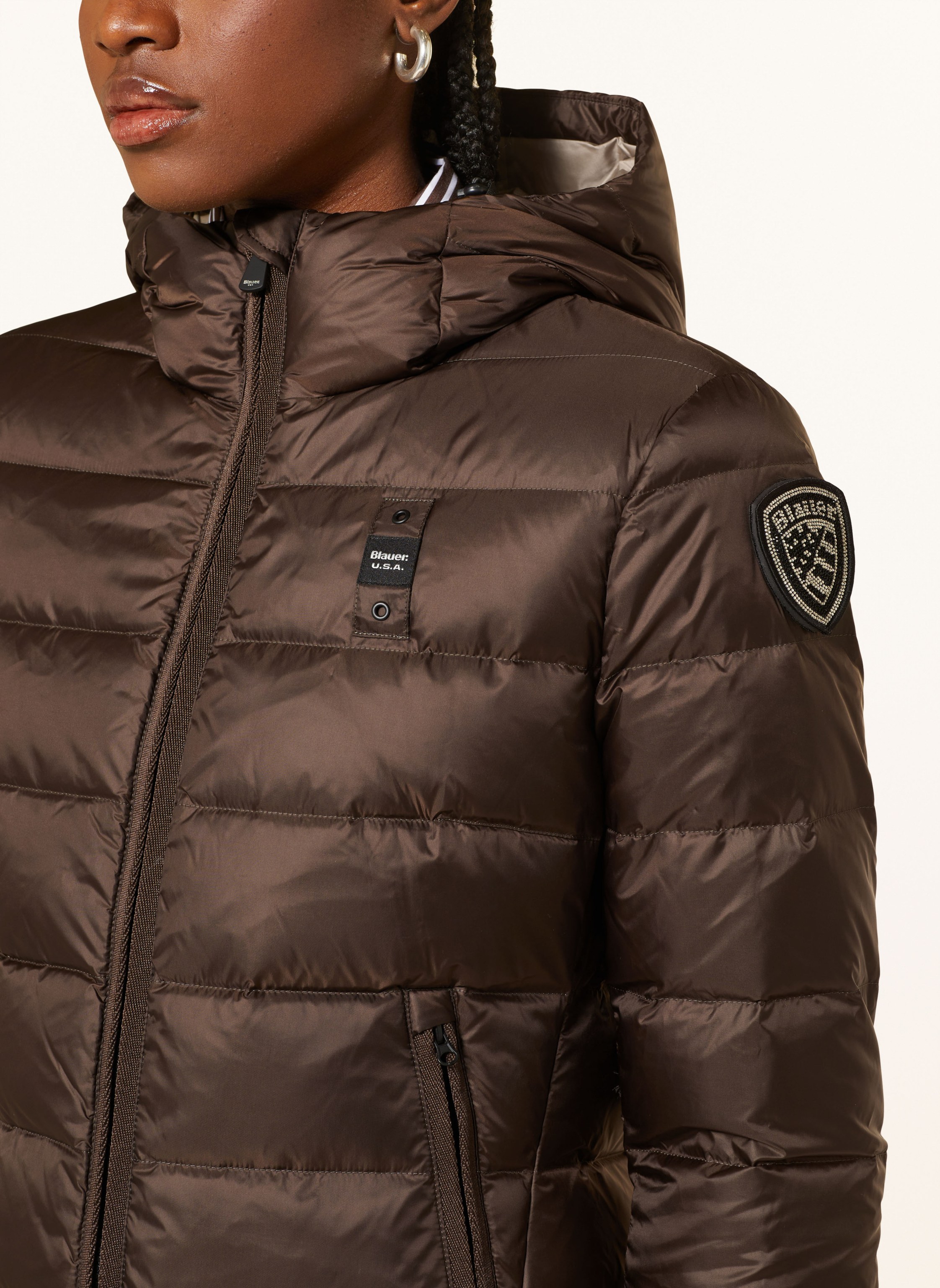 Thumbnail - Blauer Daunenjacke braun