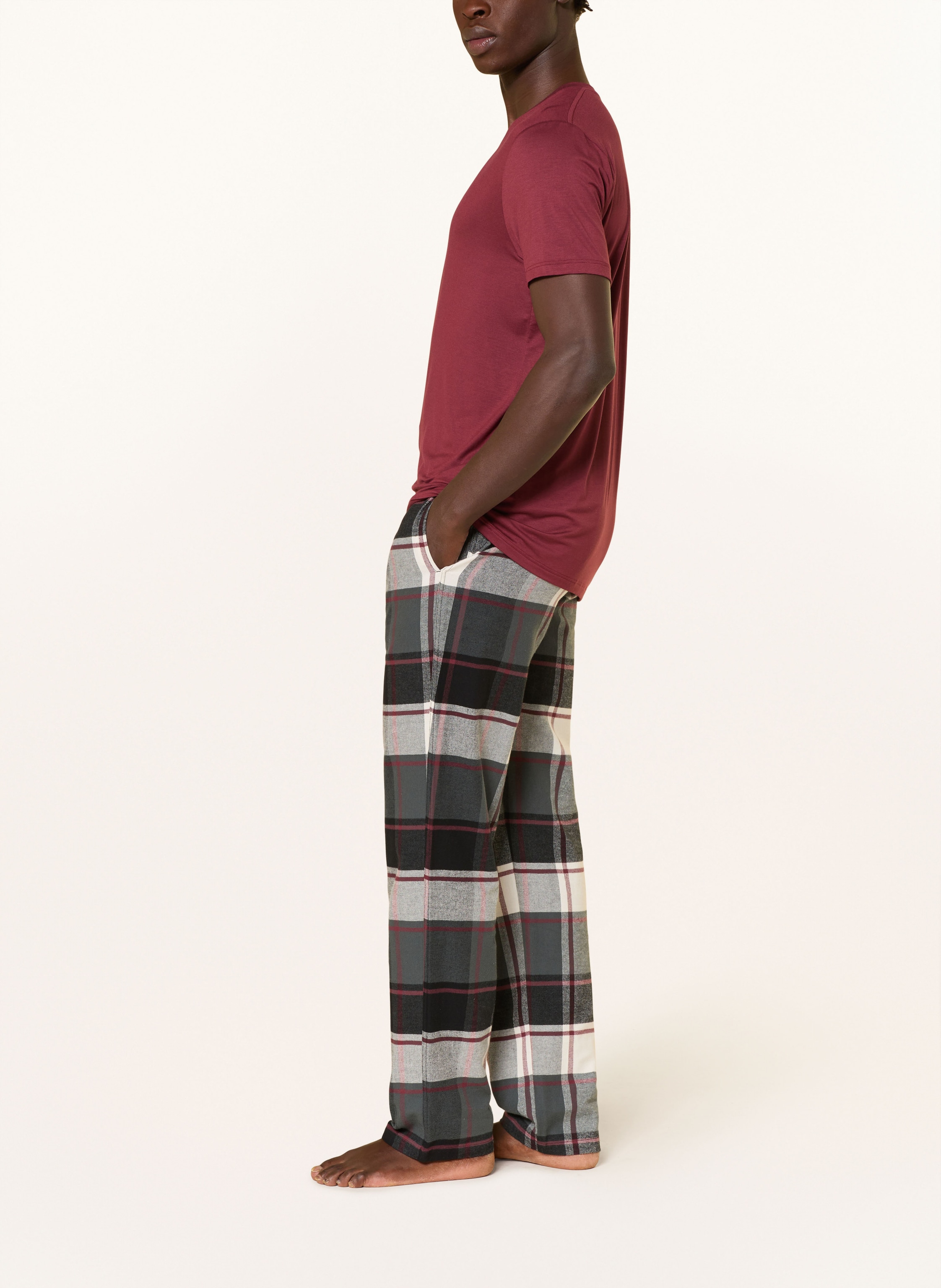 Thumbnail - Schiesser Schlafhose Mix+Relax Aus Flanell schwarz