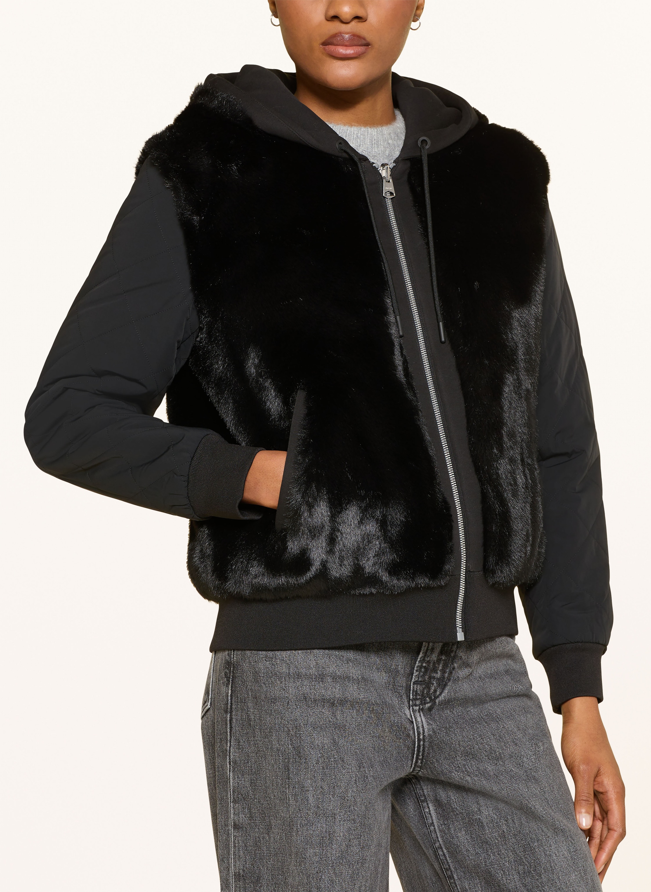 Thumbnail - Mackage Sweatjacke Zum Wenden Mit Kunstfell schwarz