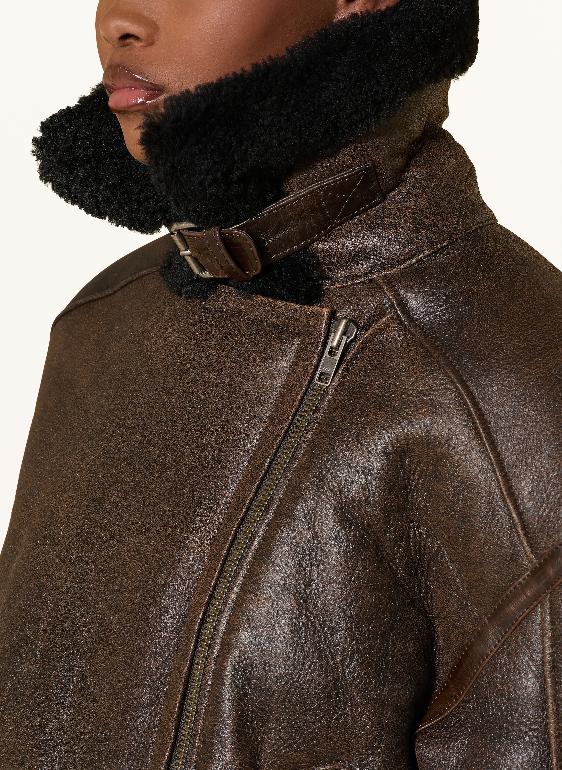 Thumbnail - Mrs & Hugs Lederjacke braun