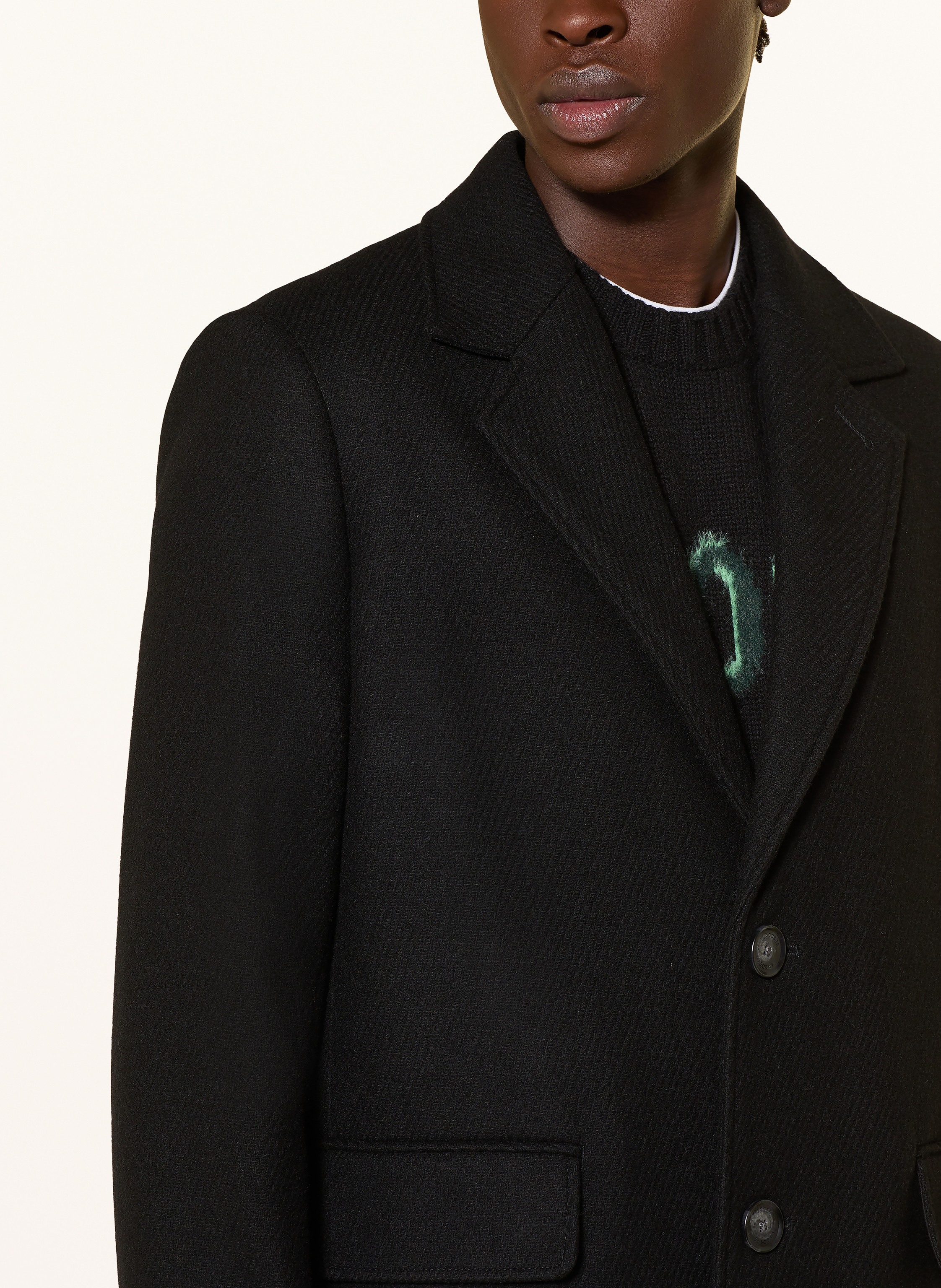 Thumbnail - Lacoste Wollmantel schwarz