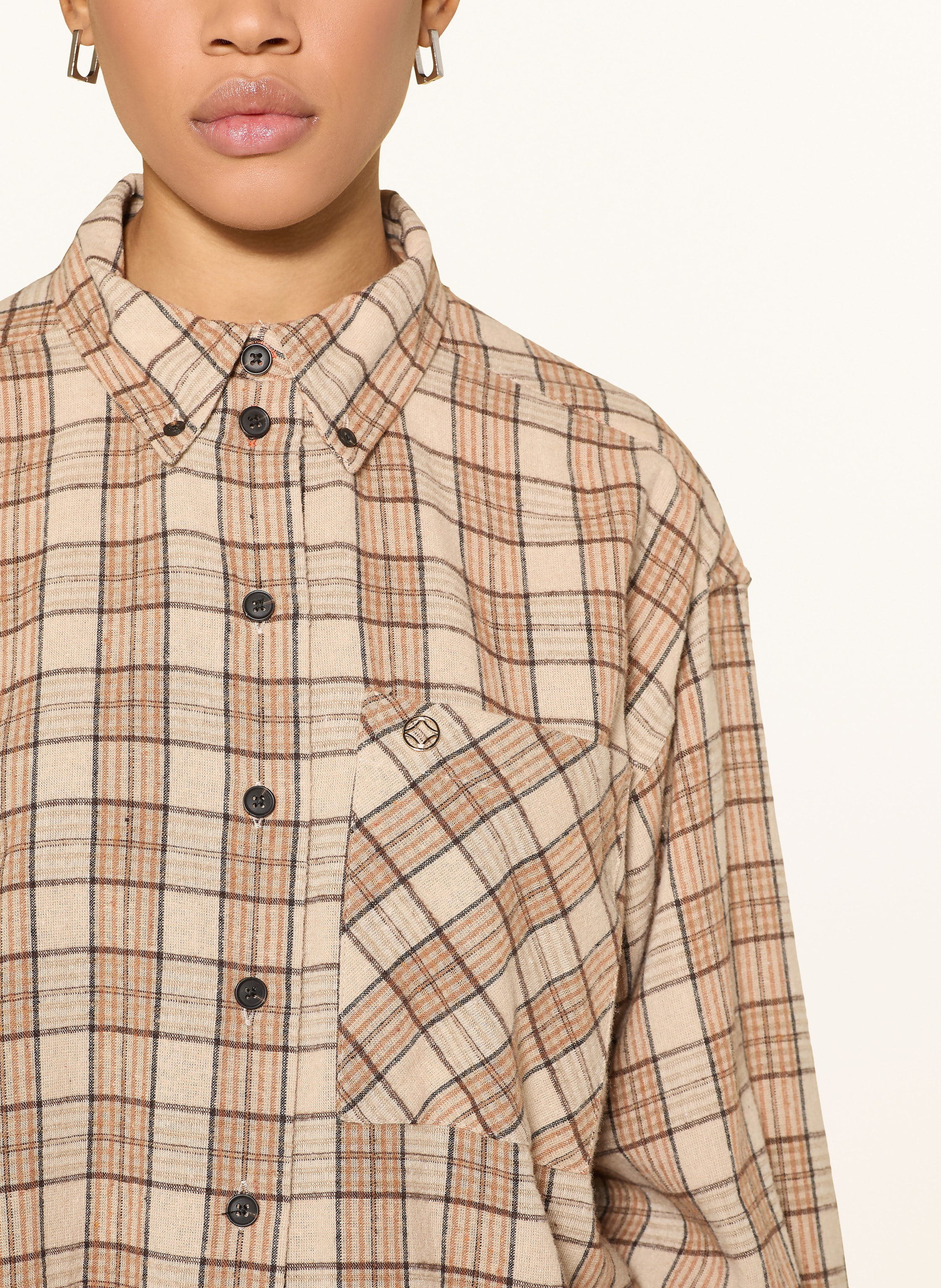 Thumbnail - Heyanno Hemdbluse Mmhmirror Aus Flanell braun