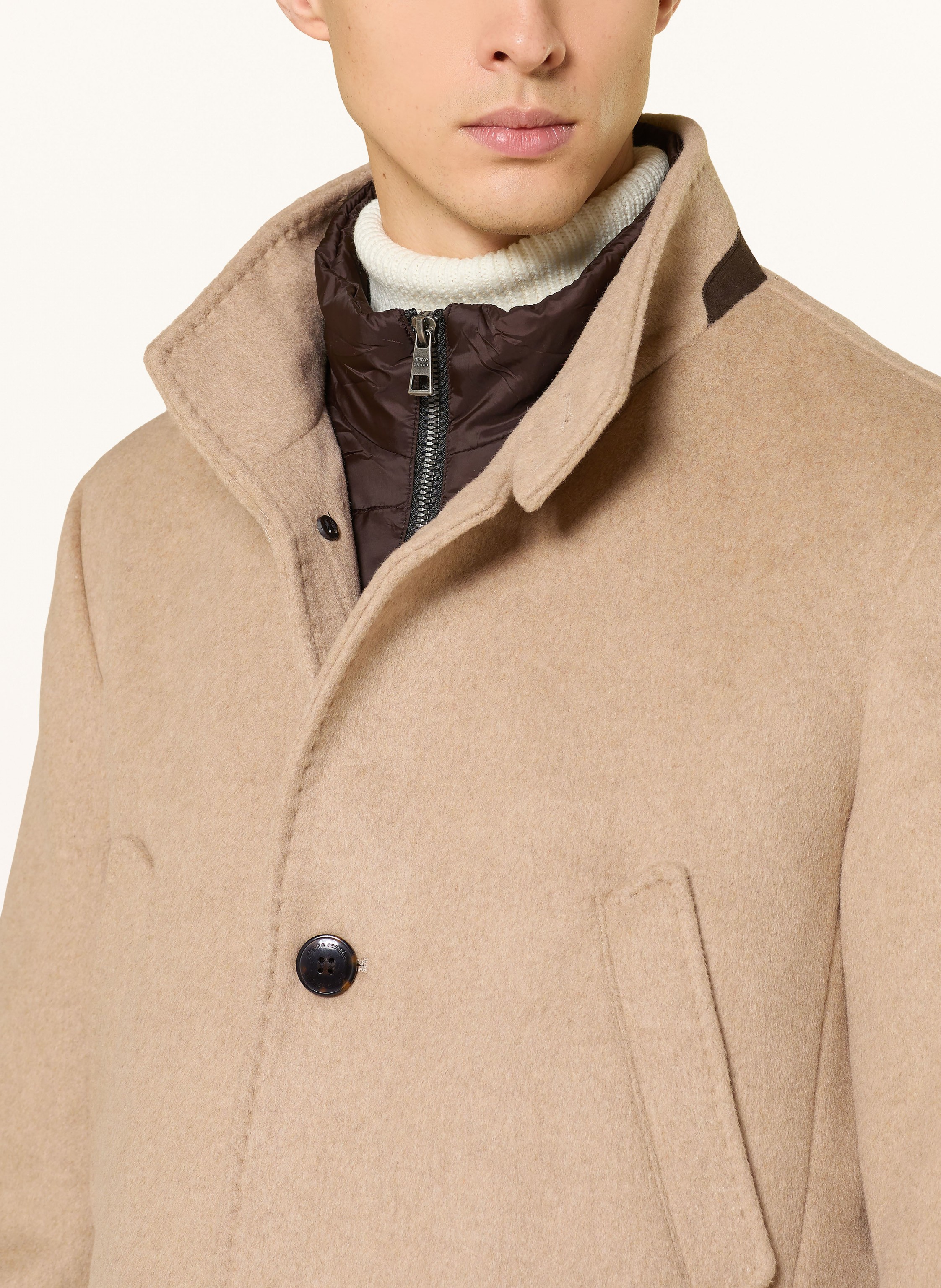 Thumbnail - Pierre Cardin Mantel Mit Herausnehmbarer Blende beige