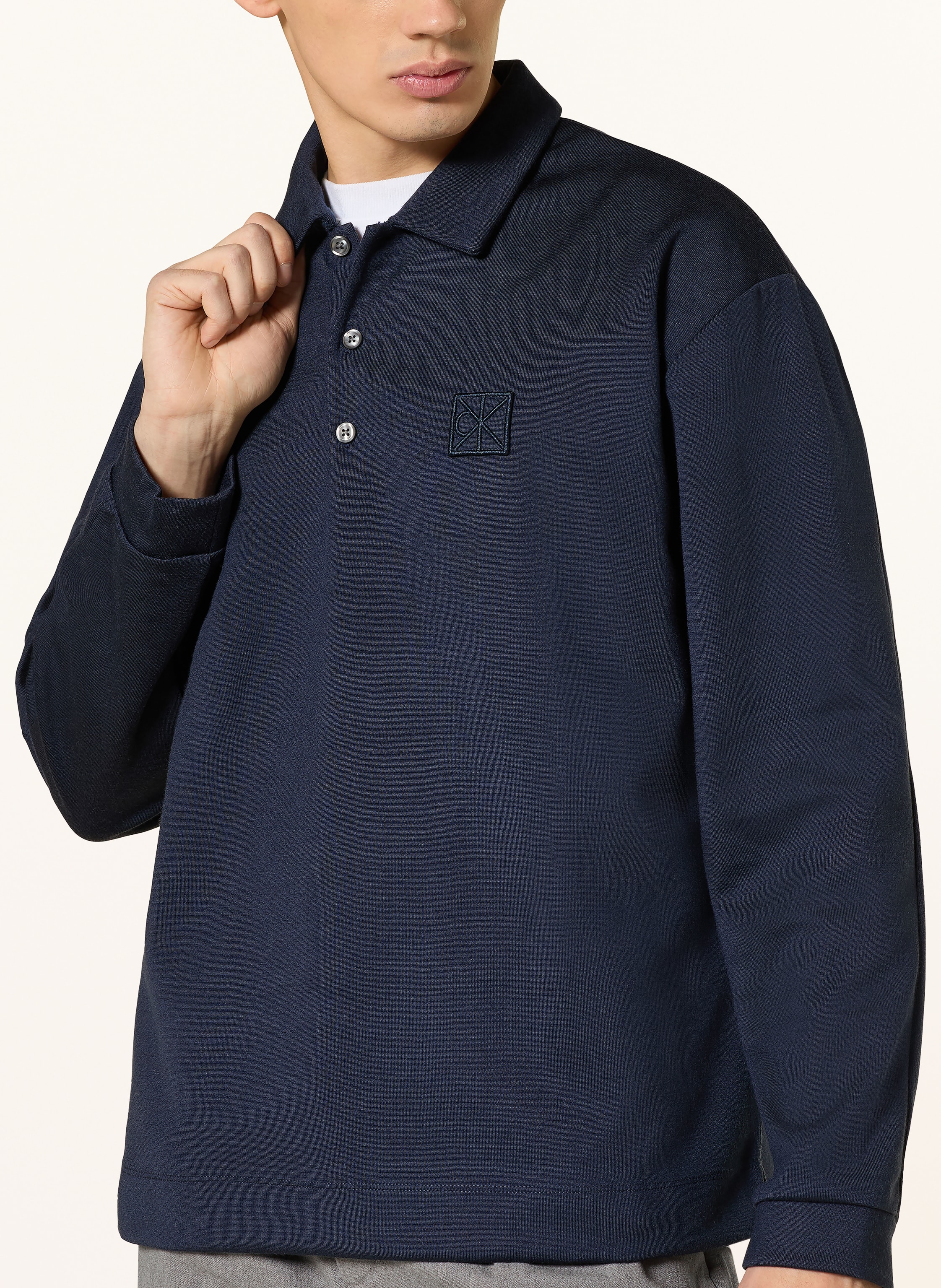 Thumbnail - Calvin Klein Sweat-Poloshirt blau