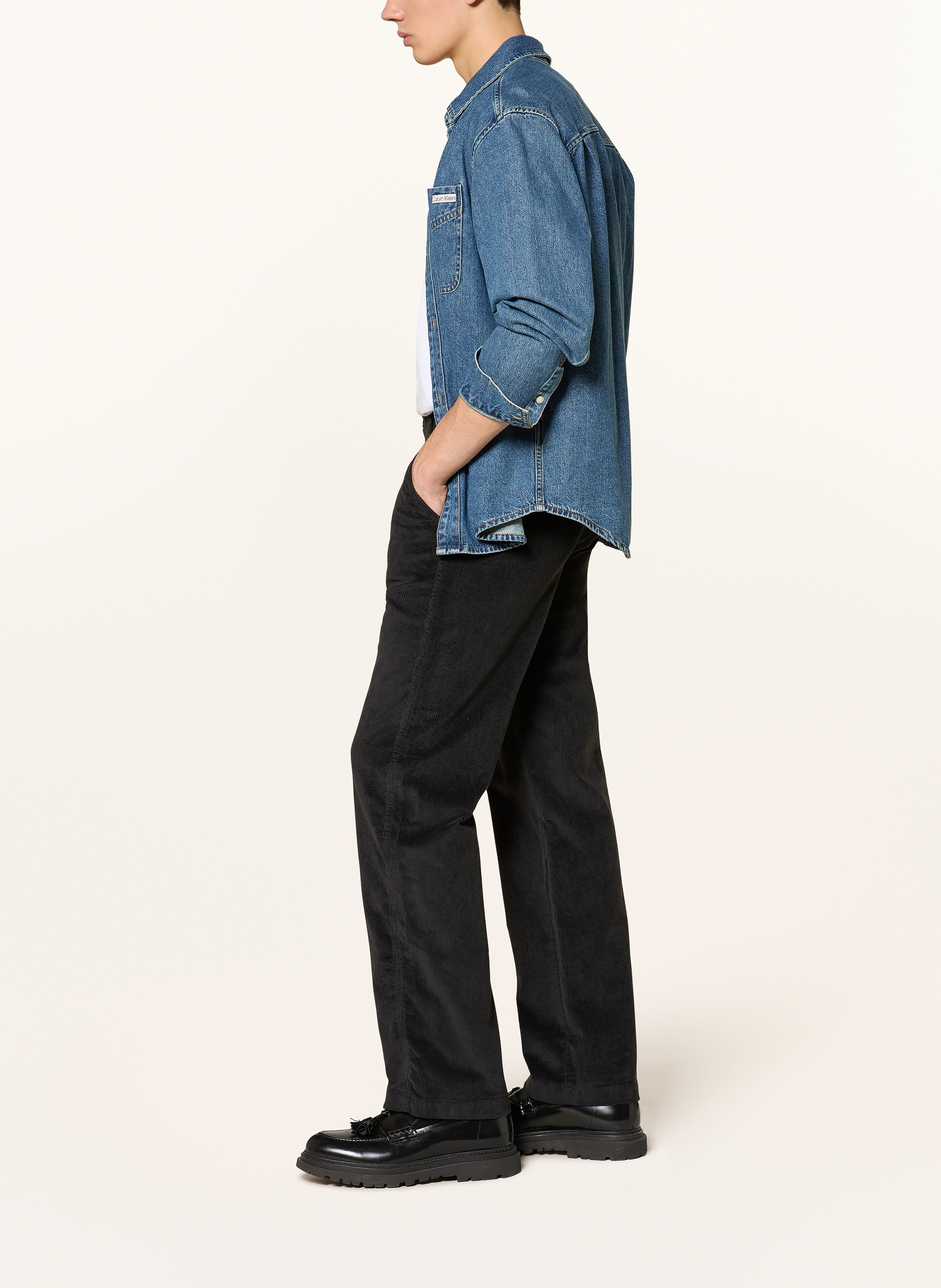 Thumbnail - Calvin Klein Jeans Cordhose 90s Straight Regular Fit schwarz