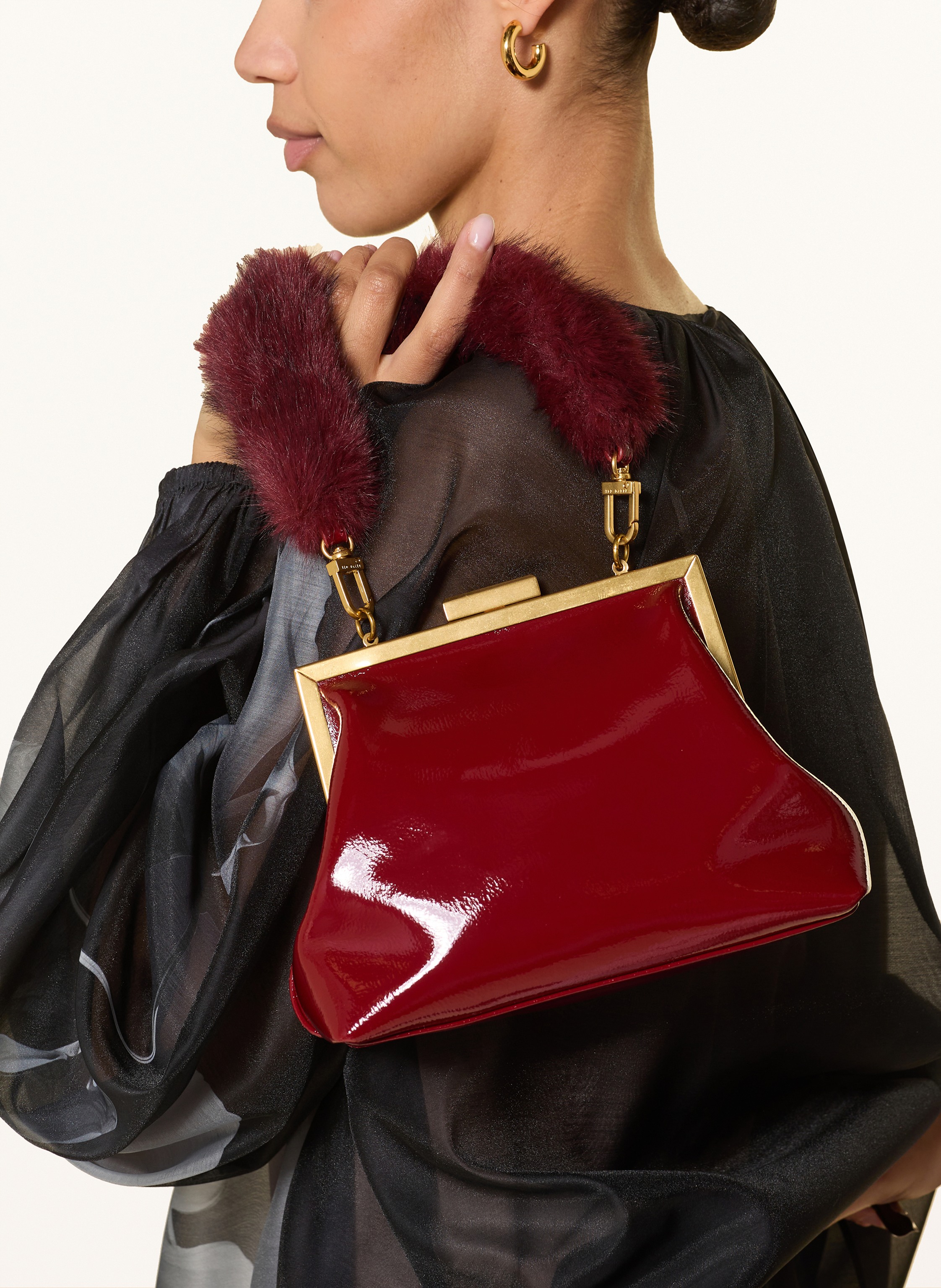 Thumbnail - Ted Baker Handtasche Purcel Mit Kunstfell rot