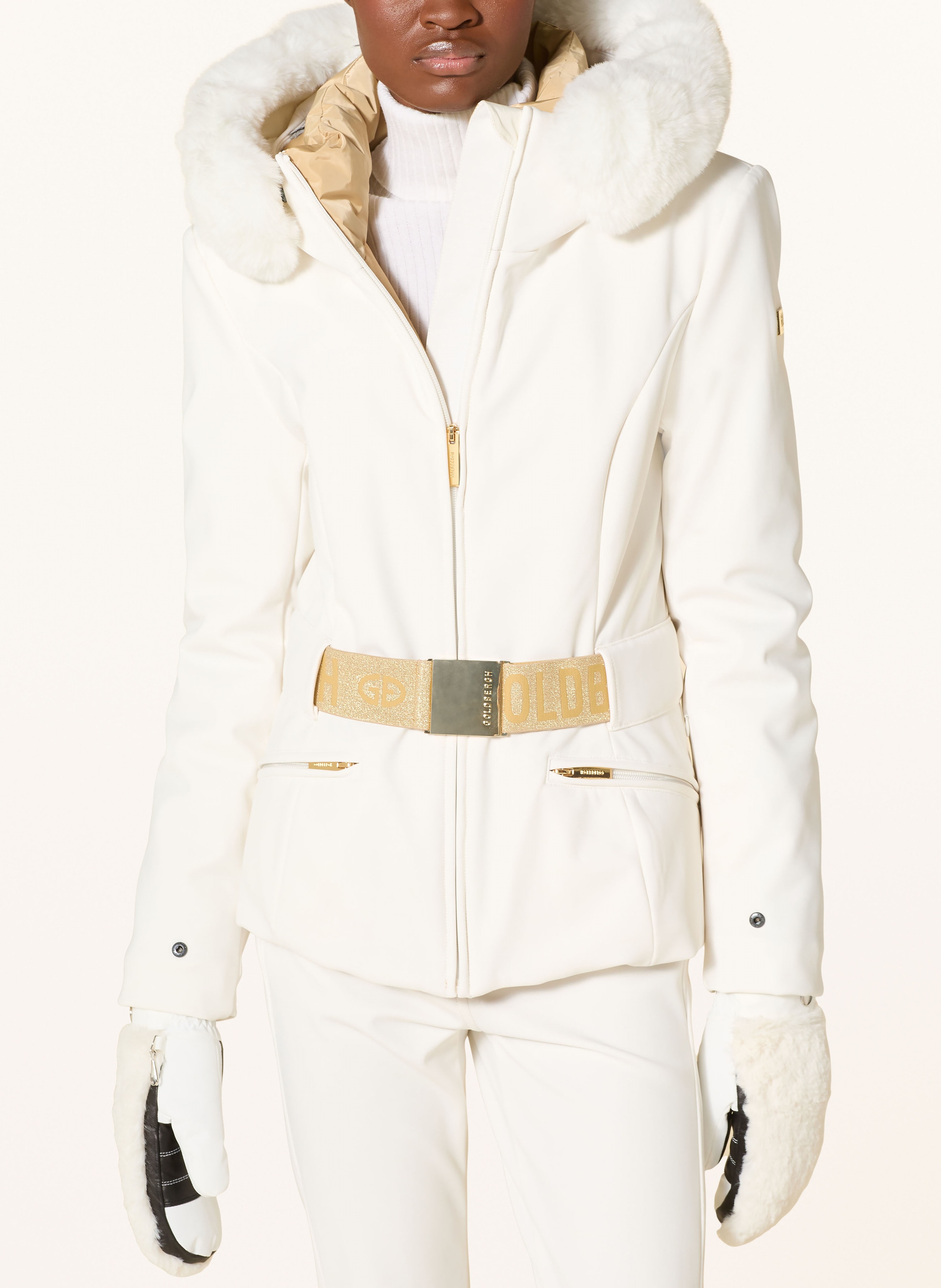 Thumbnail - Goldbergh Daunen-Skijacke Prezioso Mit Abnehmbarem Kunstfell weiss