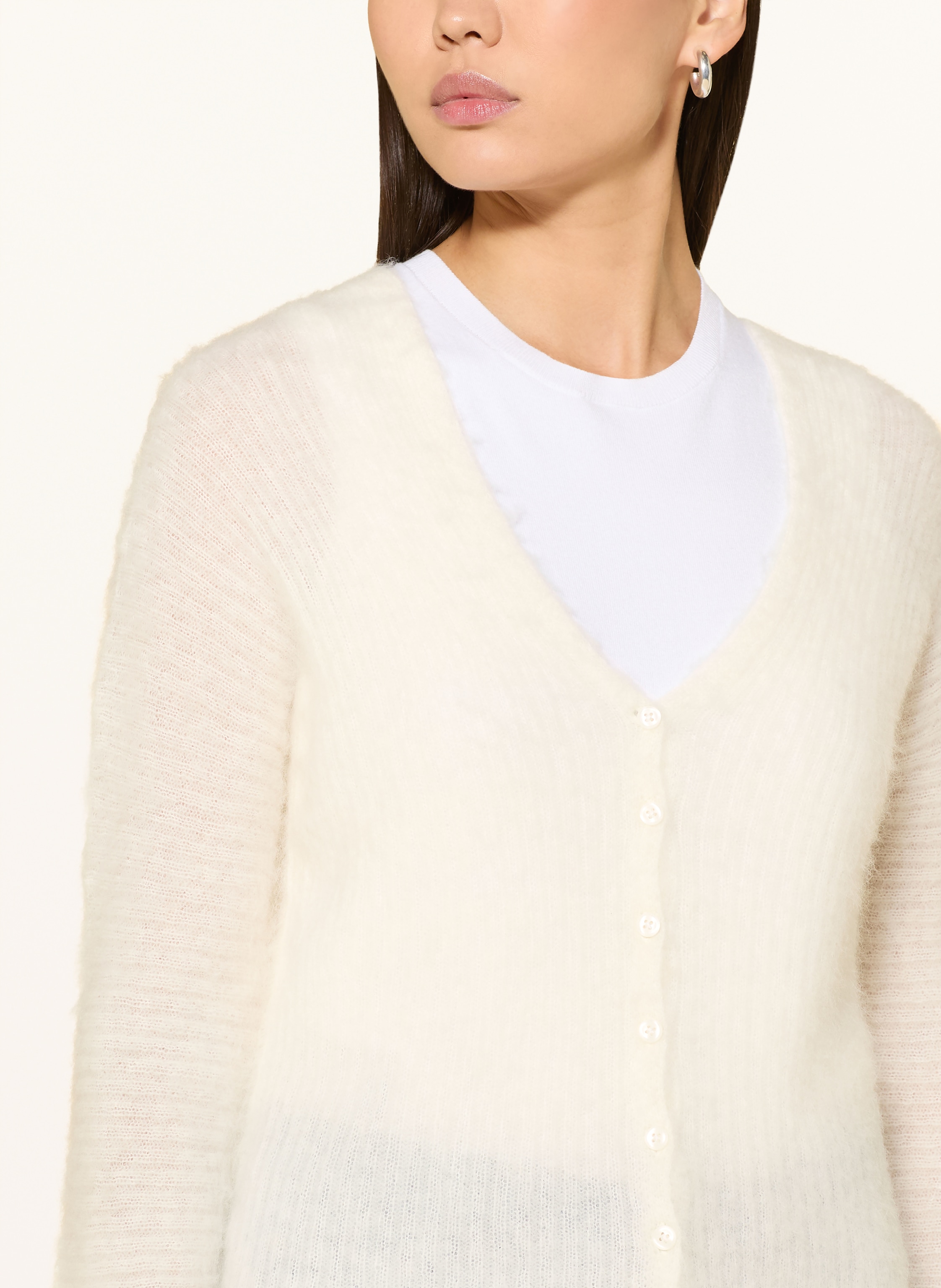 Thumbnail - Calvin Klein Strickjacke Mit Alpaka weiss