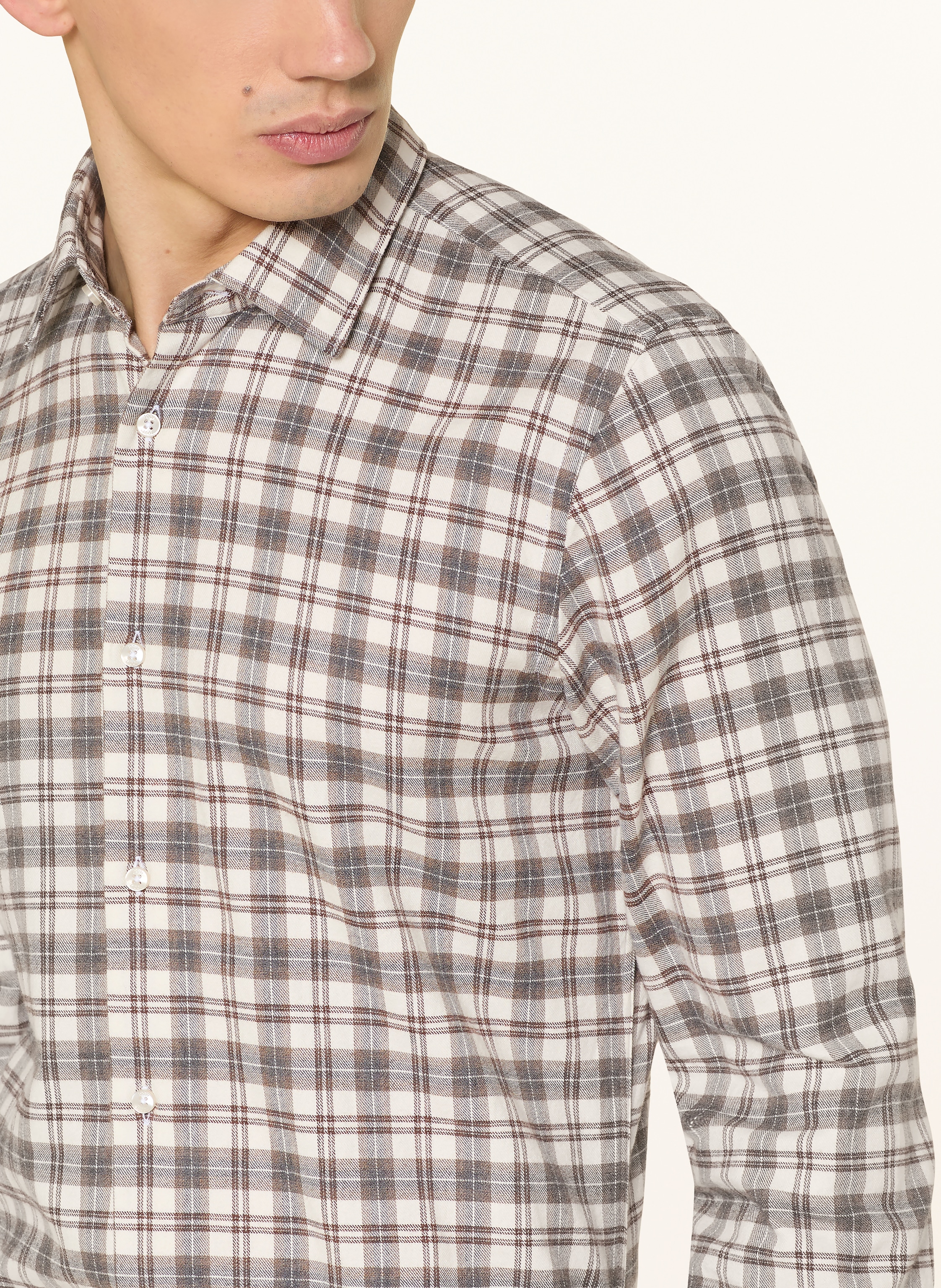 Thumbnail - Joop! Flanellhemd Parris Slim Fit beige