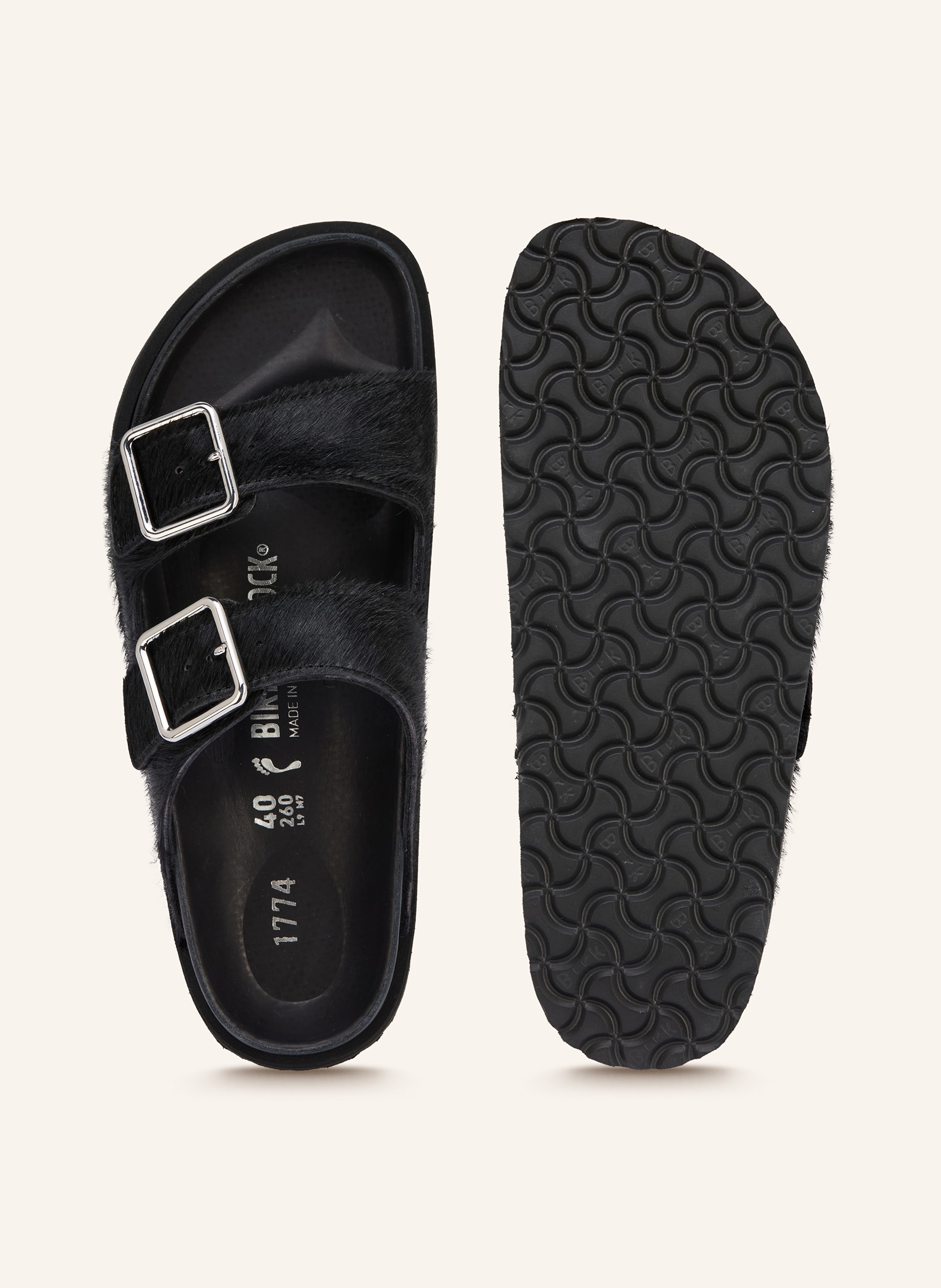 Thumbnail - 1774 Birkenstock Pantoletten Arizona Pony Like Fur Exq 1774 schwarz