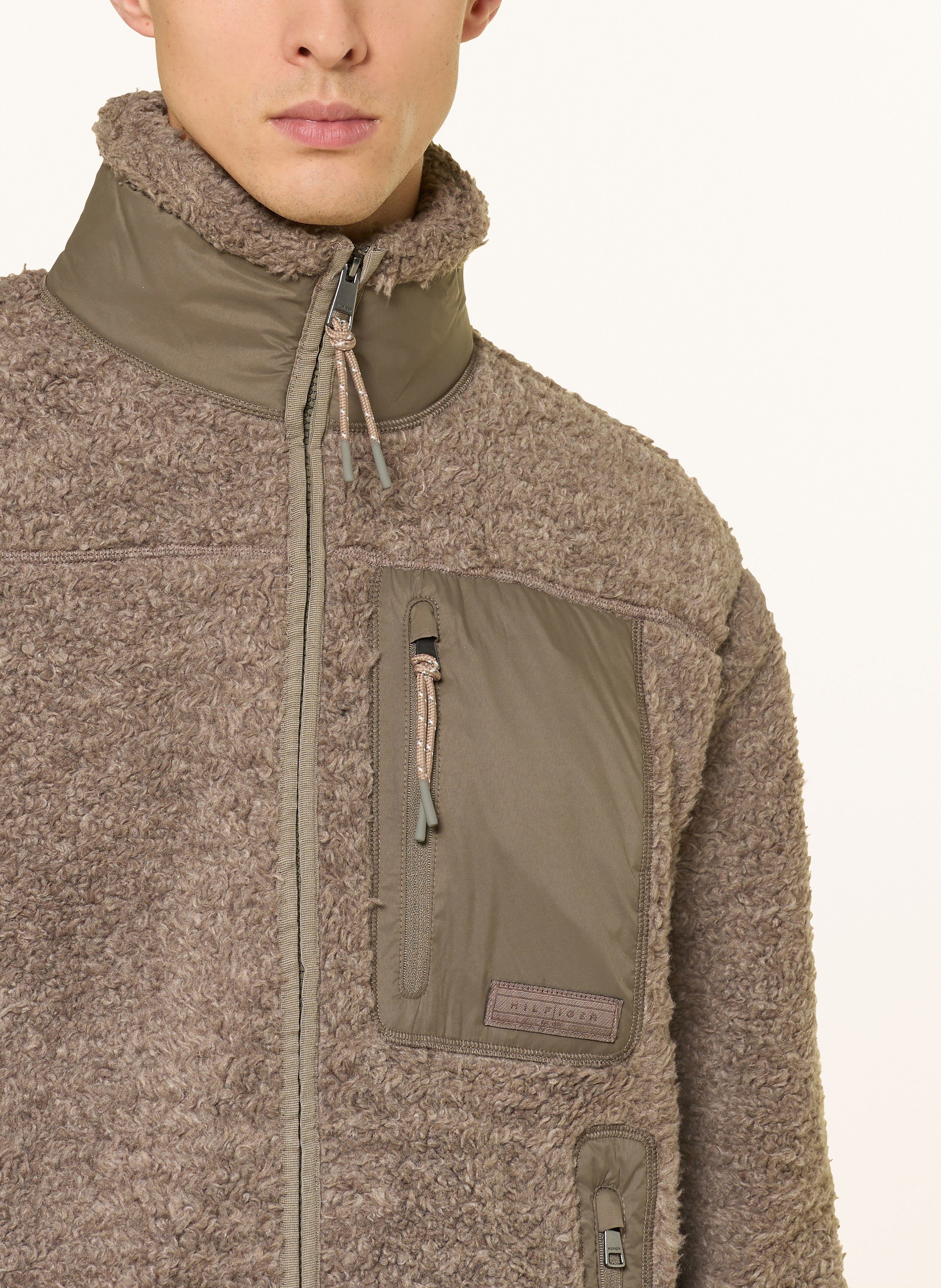 Thumbnail - Tommy Hilfiger Teddyyfell-Jacke beige