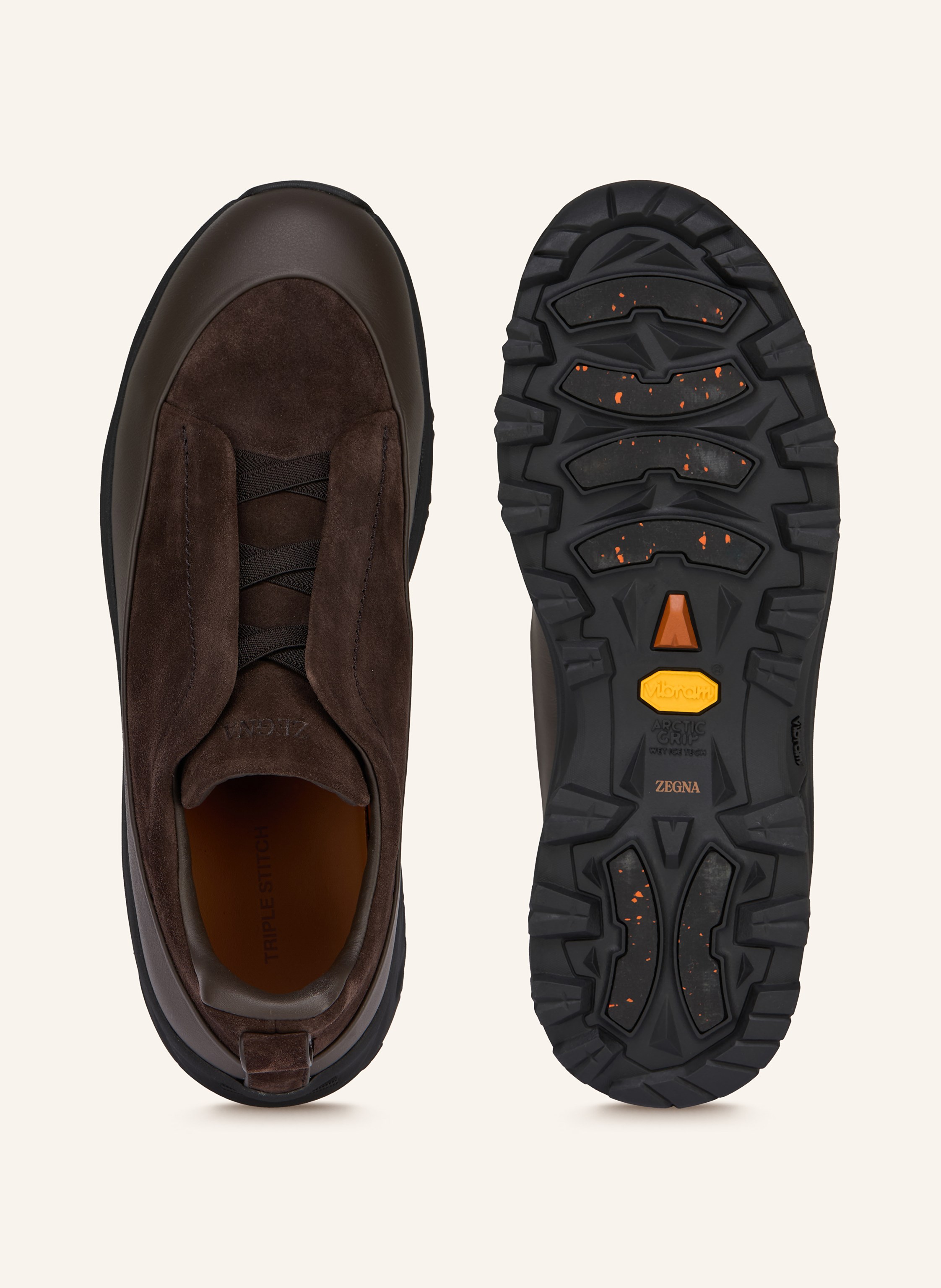 Thumbnail - Zegna Sneaker Triple Stitch Monte braun