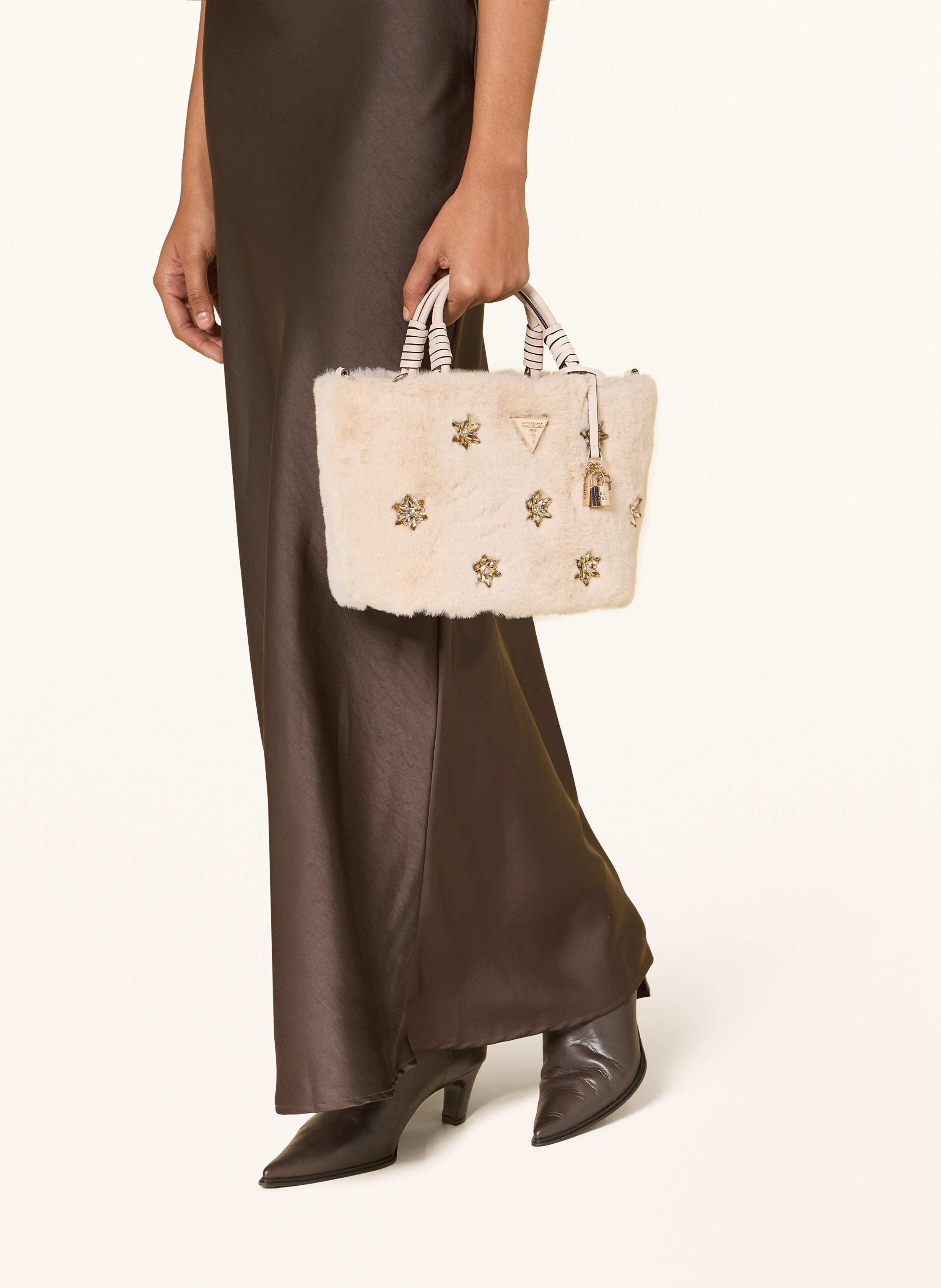 Thumbnail - Guess Handtasche Shaida Mit Schmucksteinen weiss