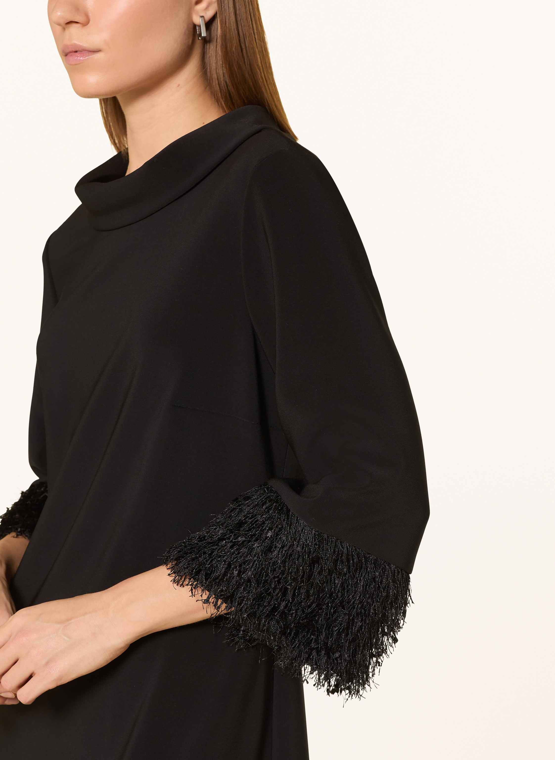 Thumbnail - Joseph Ribkoff Kleid Mit 3/4-Arm Und Fransen schwarz