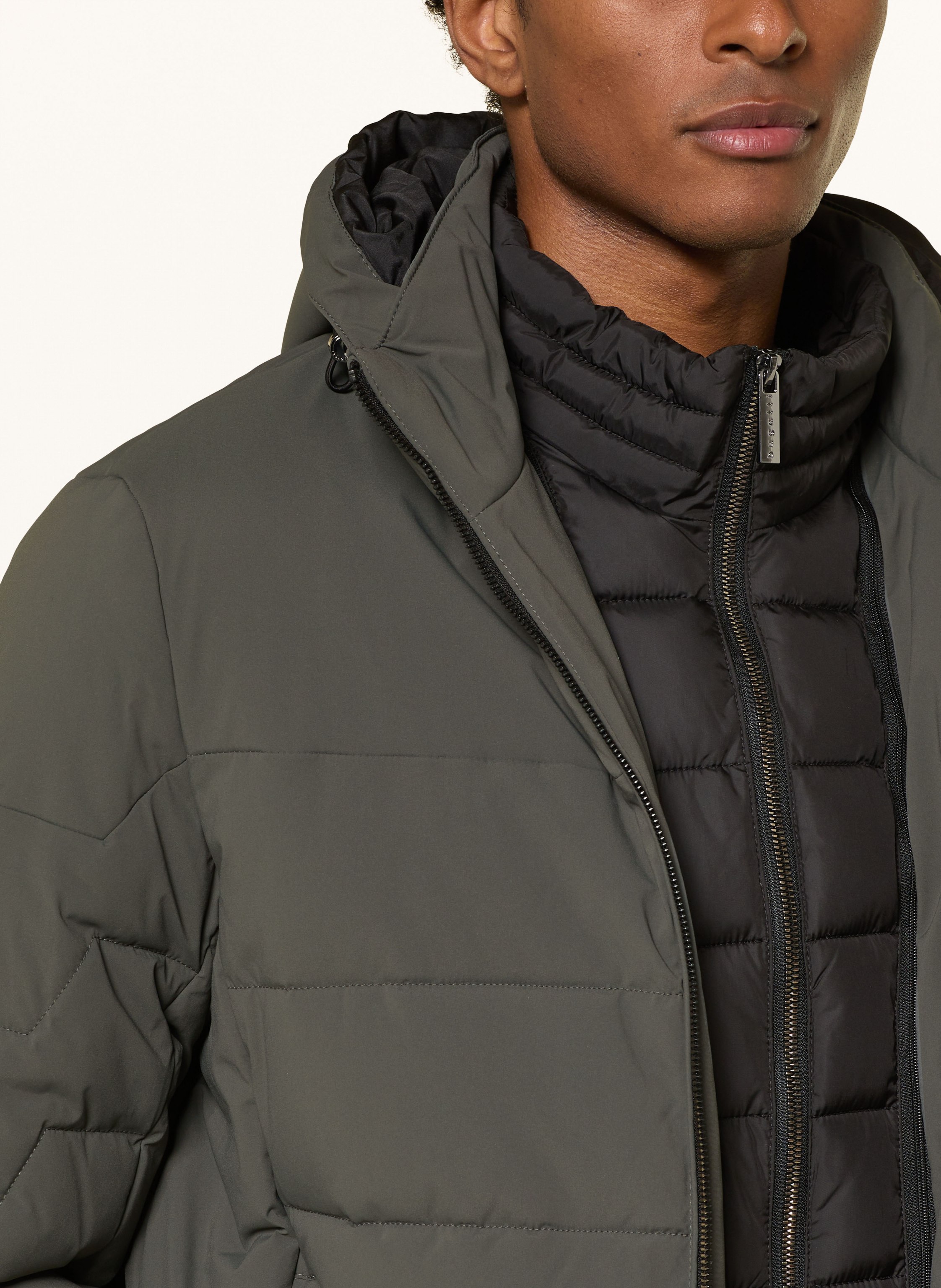 Thumbnail - Bugatti Jacke Mit Herausnehmbarer Blende Und Abnehmbarer Kapuze grau